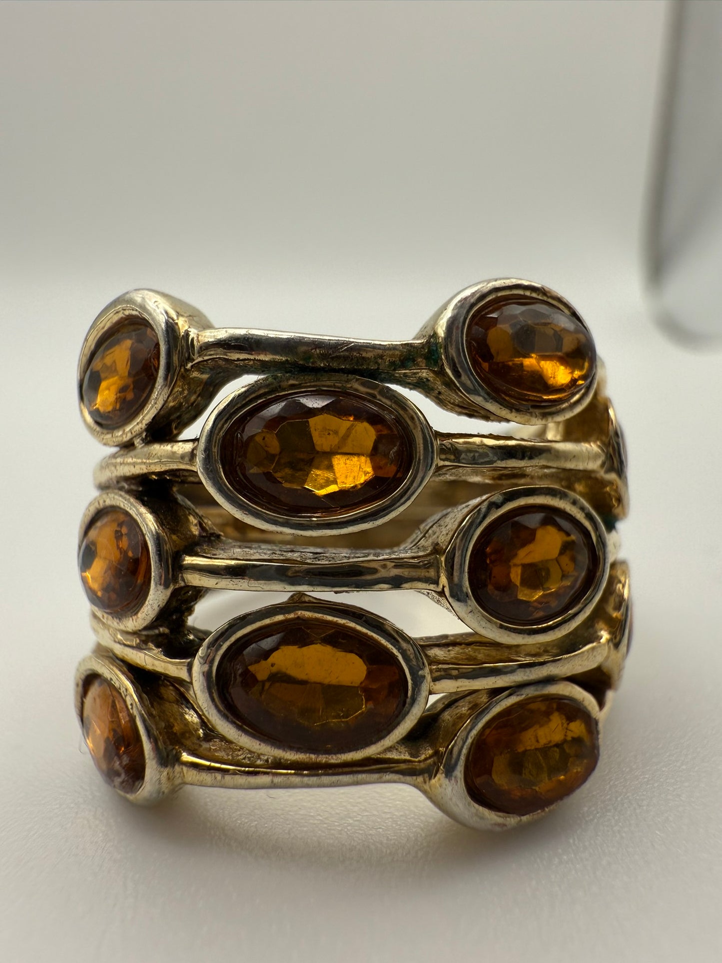 Vintage Avon Golden Ember Multi-Stone Ring 7.5-8