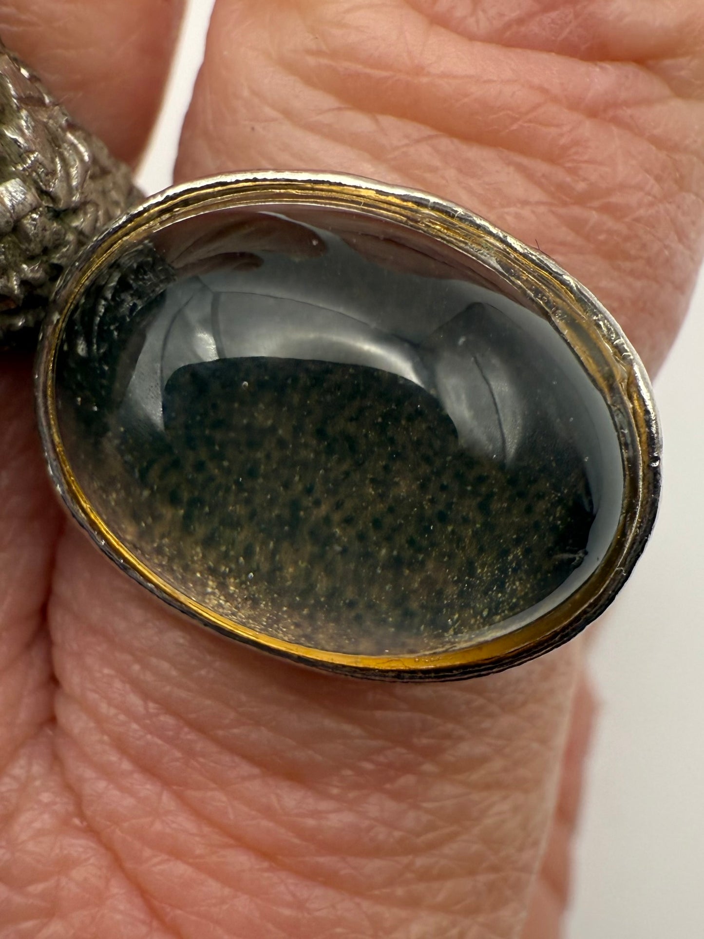 Vintage Antique Smoke Cabochon Ring 9