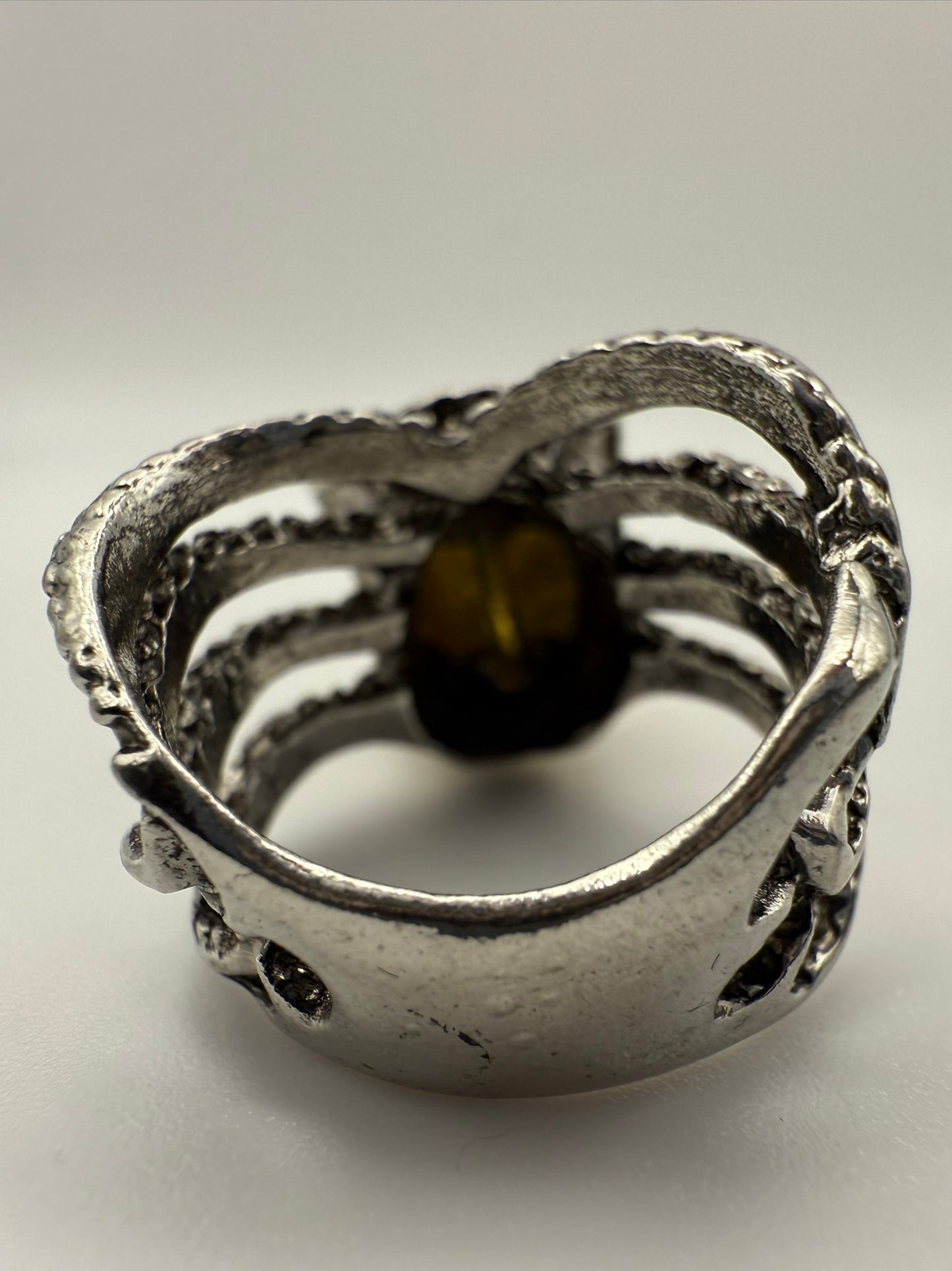 Vintage Gilded Rebellion Skull Ring 10
