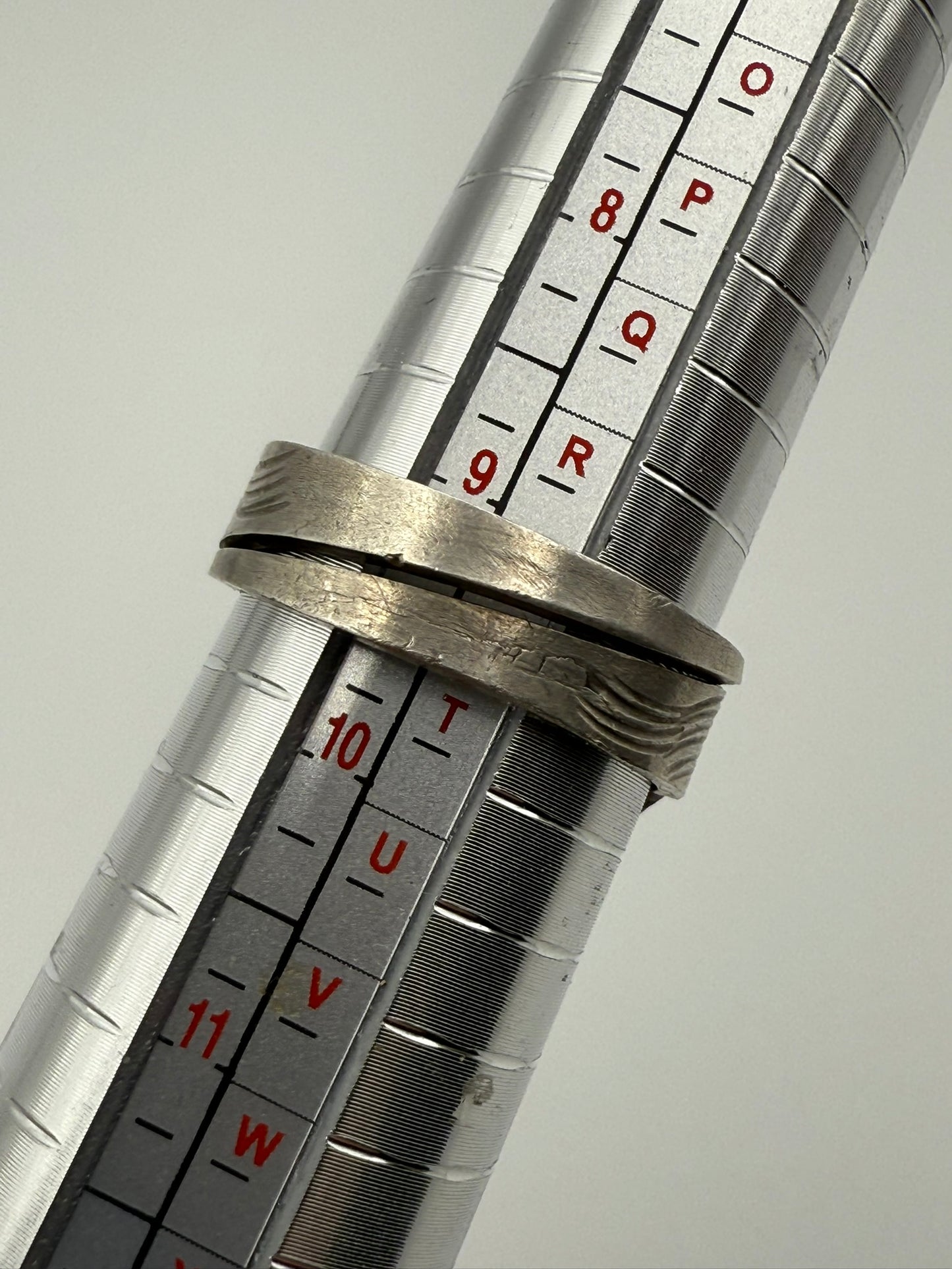 Vintage Etched Silver Statement Band 9-9.5 ADJ