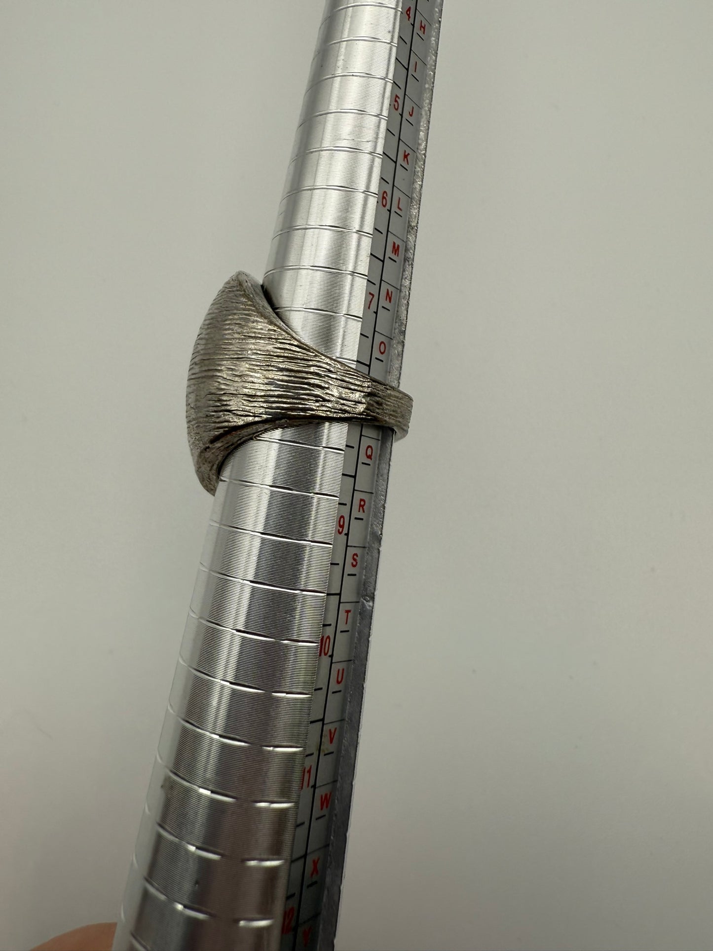 Vintage Silver-Tone Textured Dome Ring 8