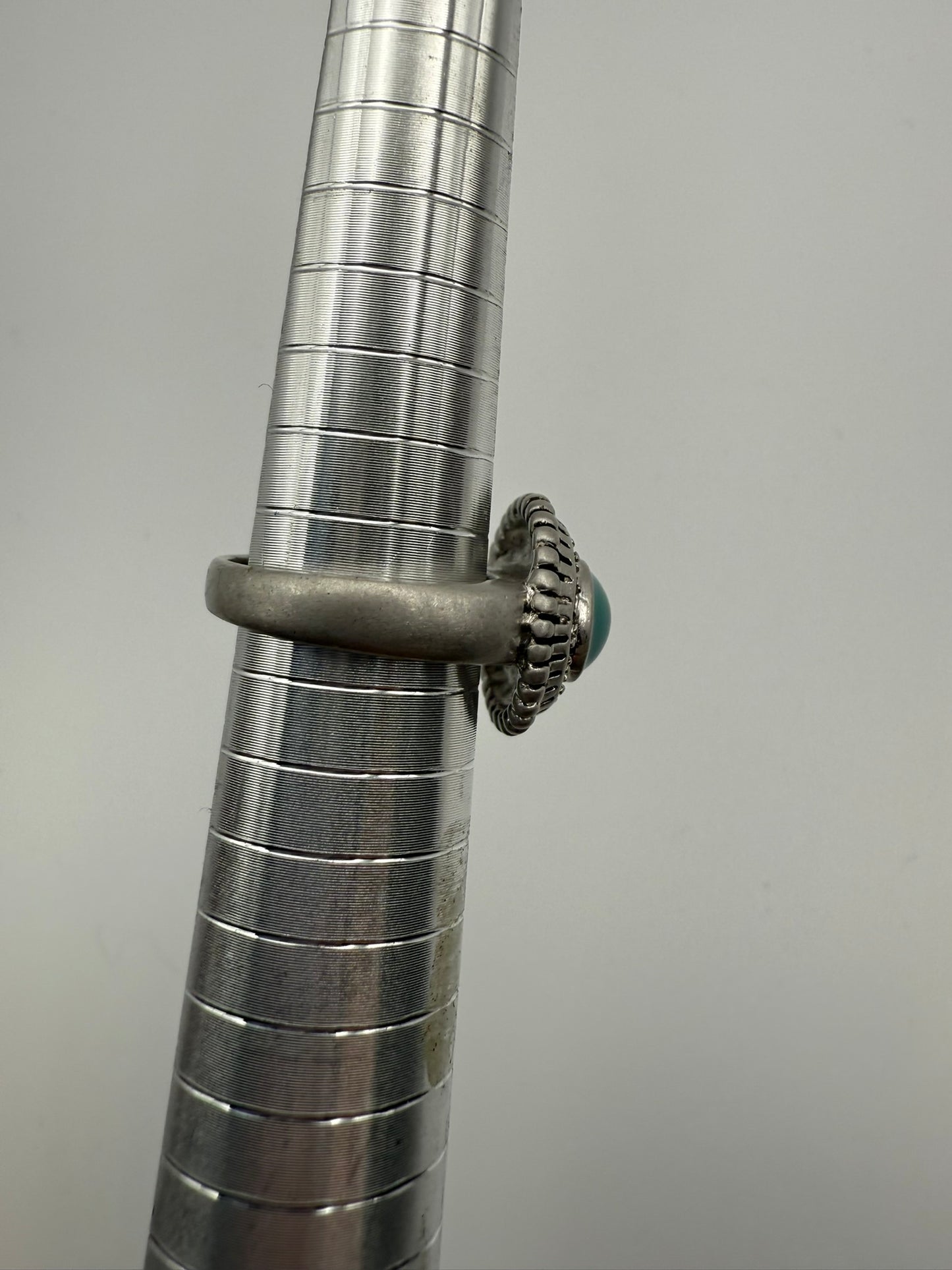 Vintage Aqua Halo Cabochon Ring 6