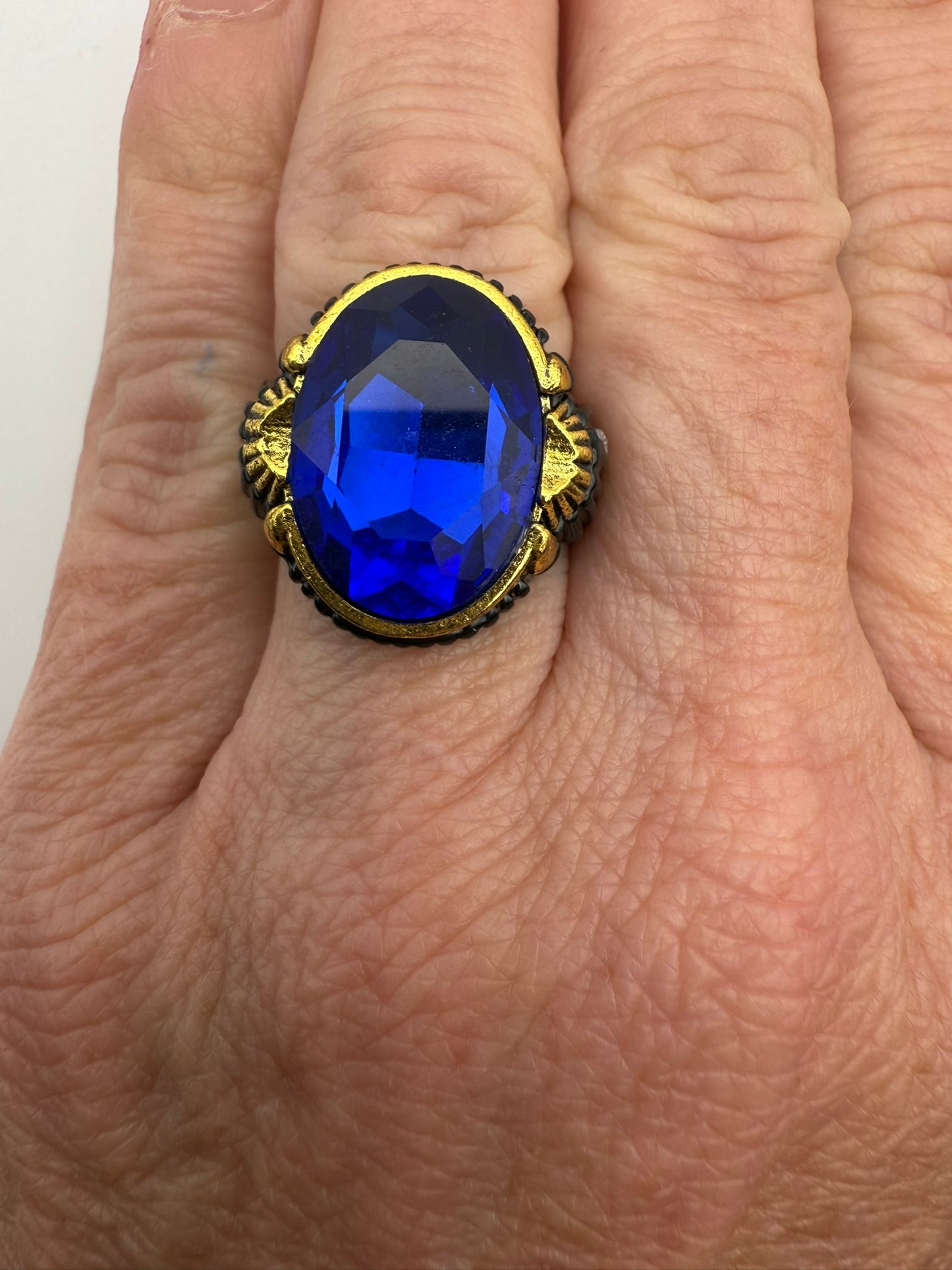 Vintage Midnight Cobalt Statement Ring 8