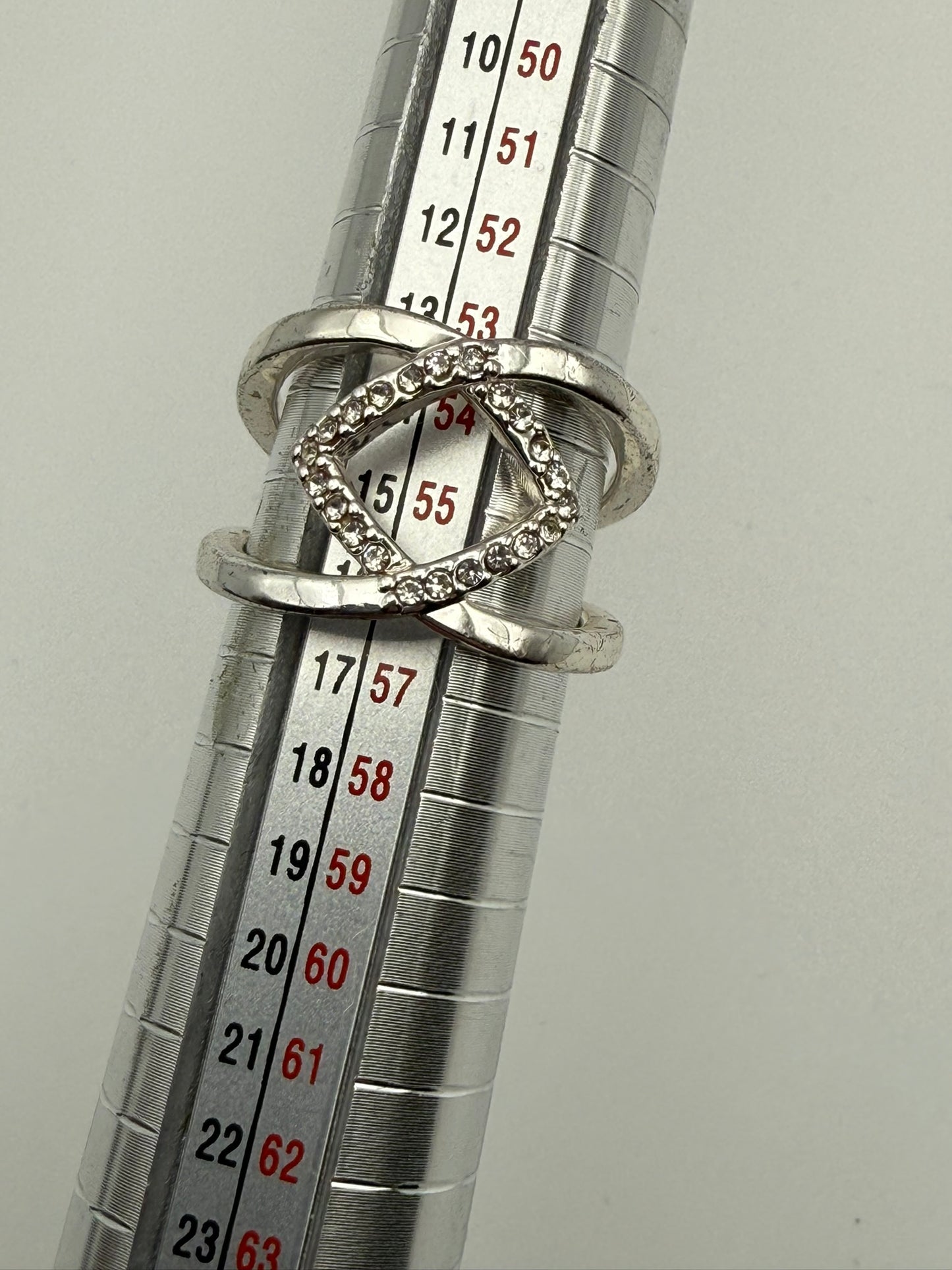 Vintage Linked Halo Crystal Ring 7.25