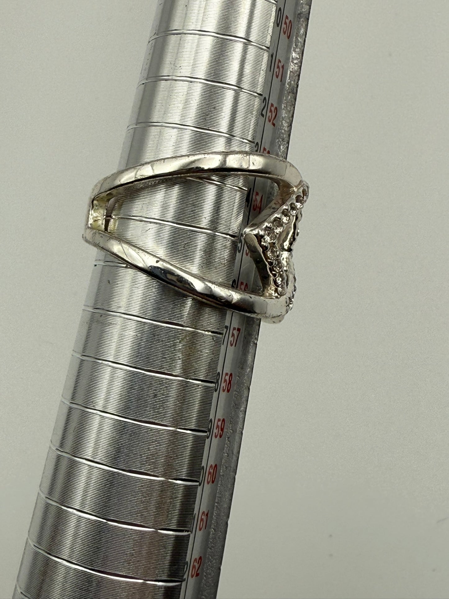 Vintage Linked Halo Crystal Ring 7.25