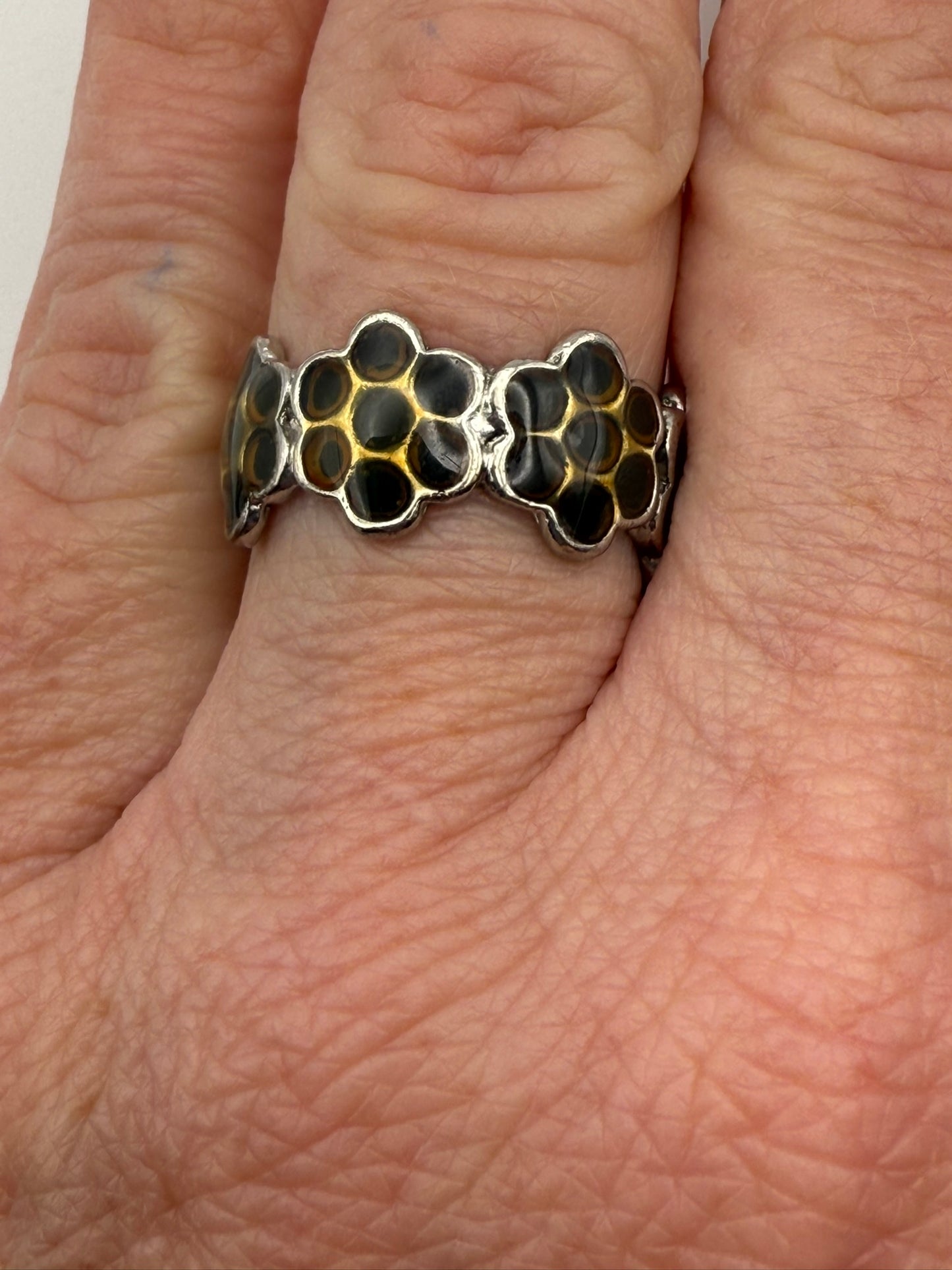 Vintage Midnight Honeycomb Ring 8