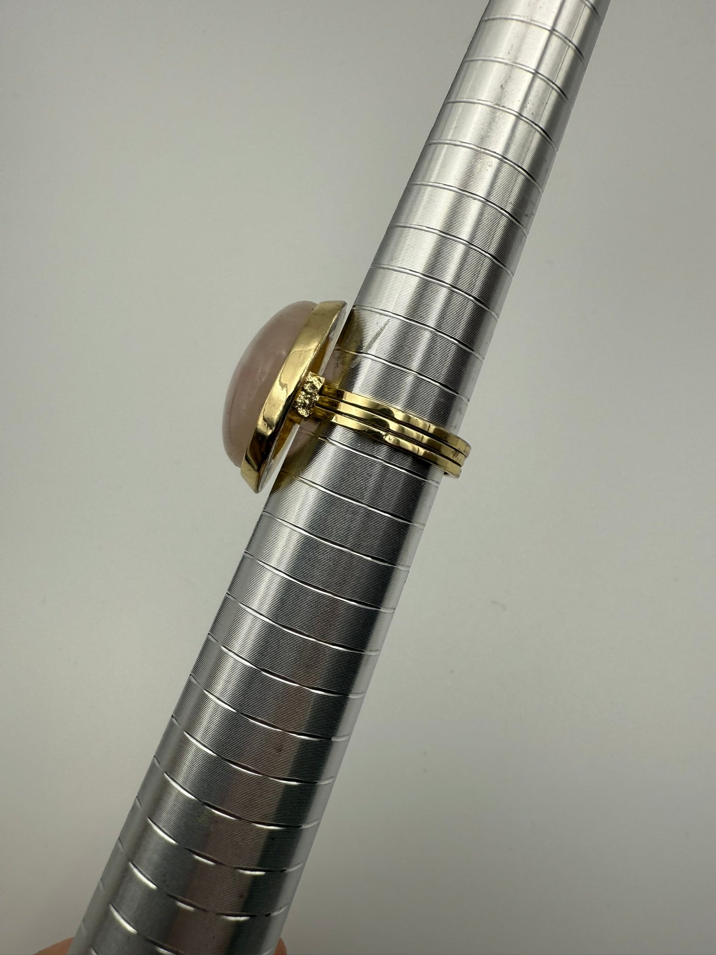 Vintage Soft Blush Quartz Dome Ring 7.5