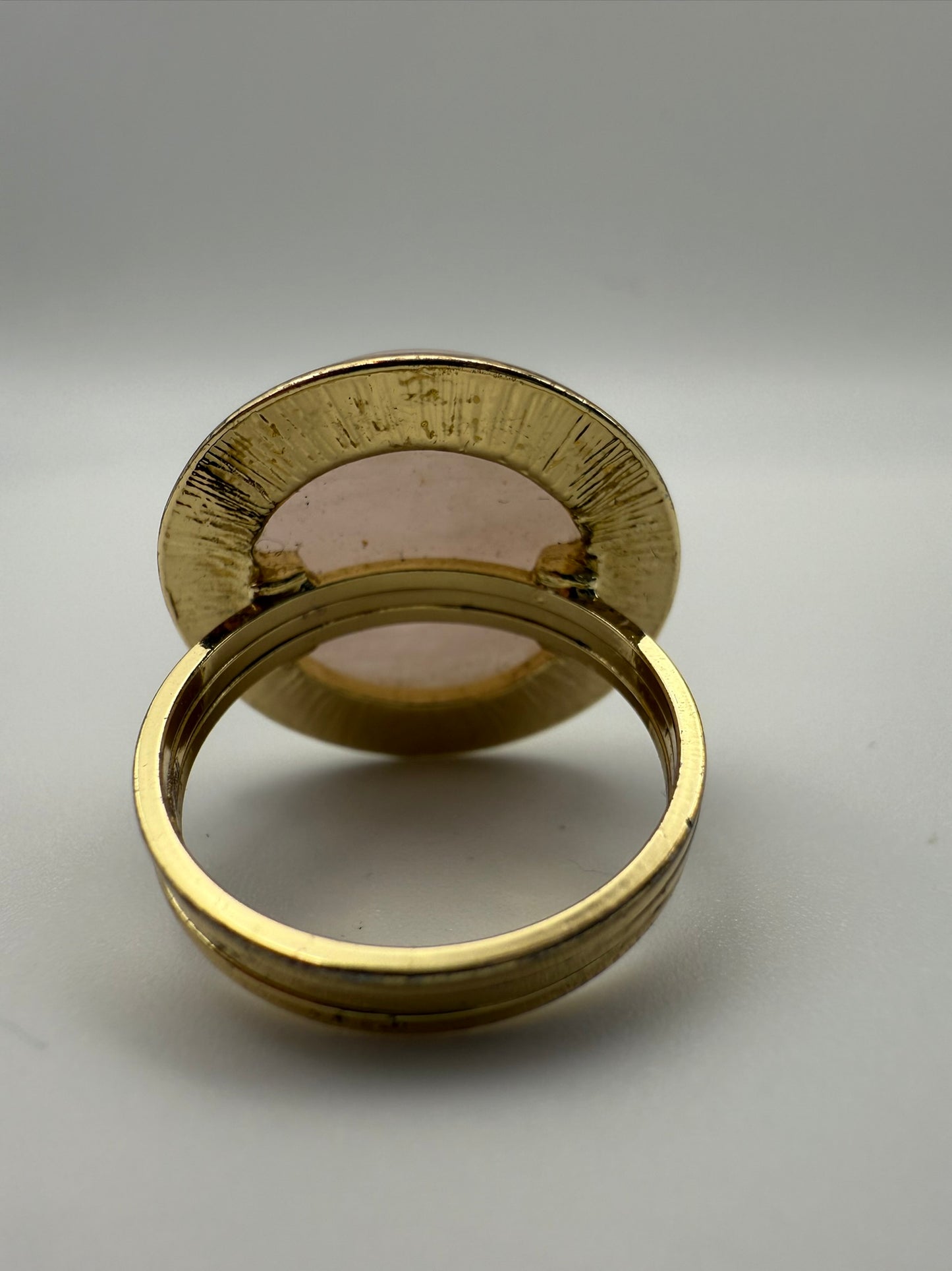 Vintage Soft Blush Quartz Dome Ring 7.5