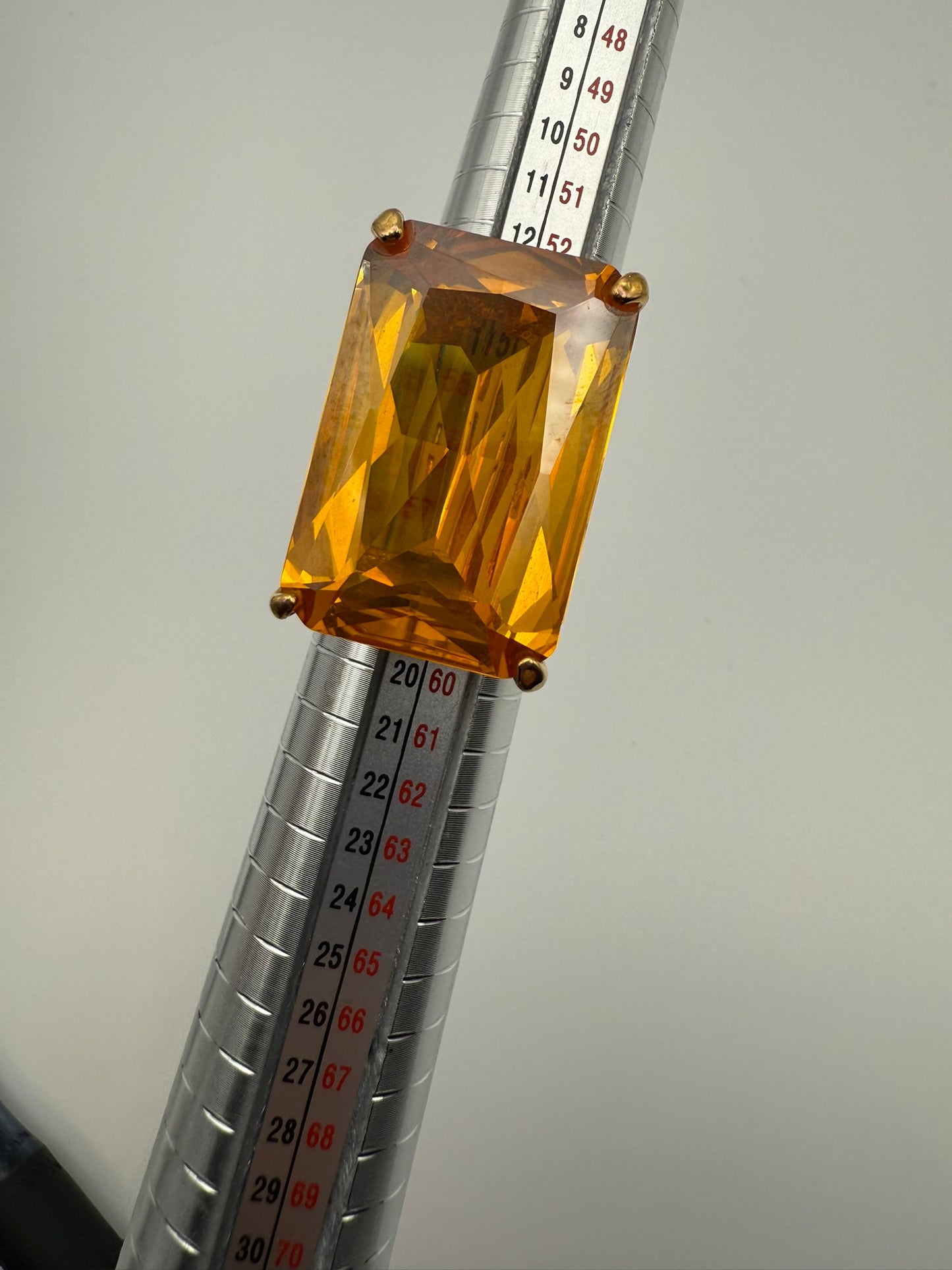 Vintage Golden Hour Citrine Emerald-Cut Statement Ring 8