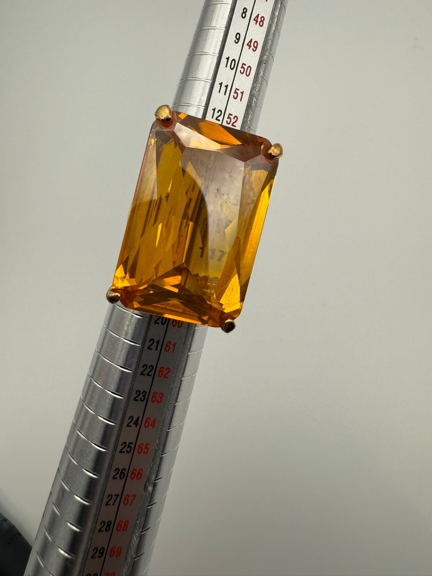 Vintage Golden Hour Citrine Emerald-Cut Statement Ring 8