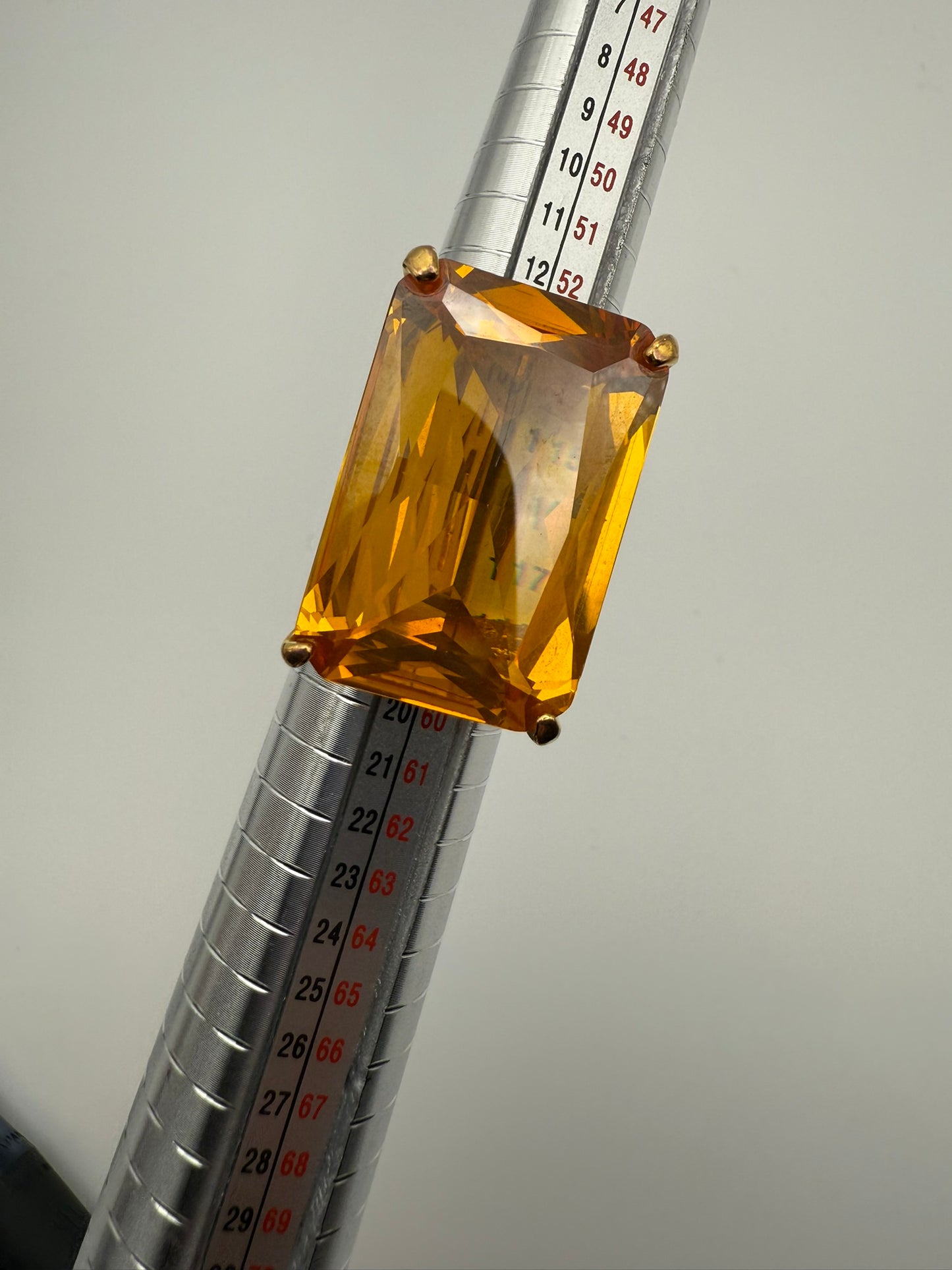 Vintage Golden Hour Citrine Emerald-Cut Statement Ring 8