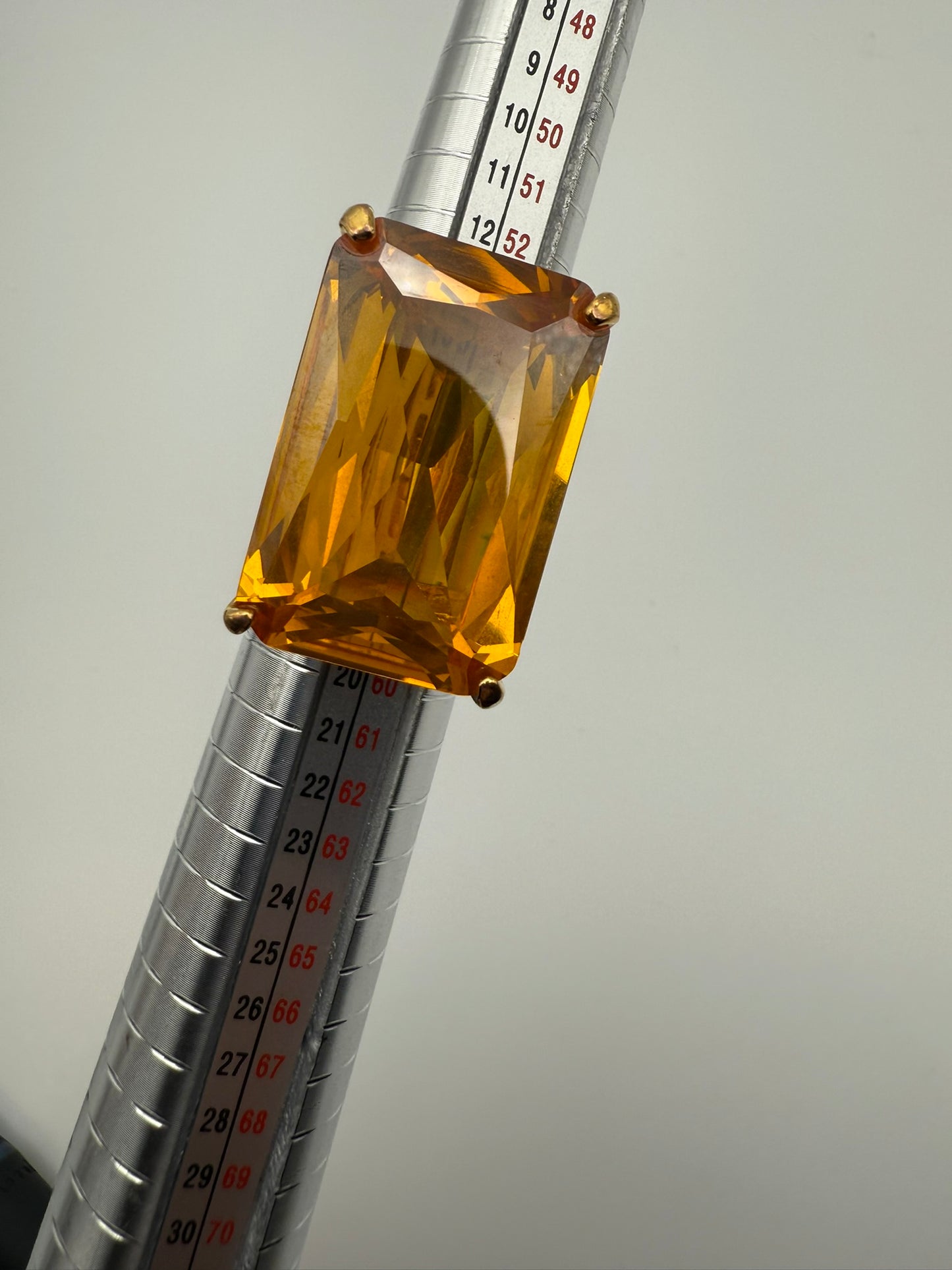 Vintage Golden Hour Citrine Emerald-Cut Statement Ring 8