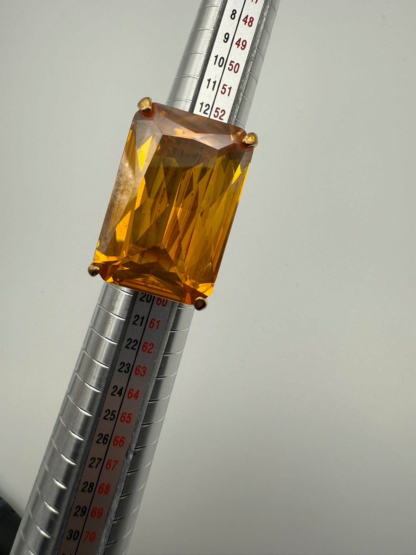 Vintage Golden Hour Citrine Emerald-Cut Statement Ring 8