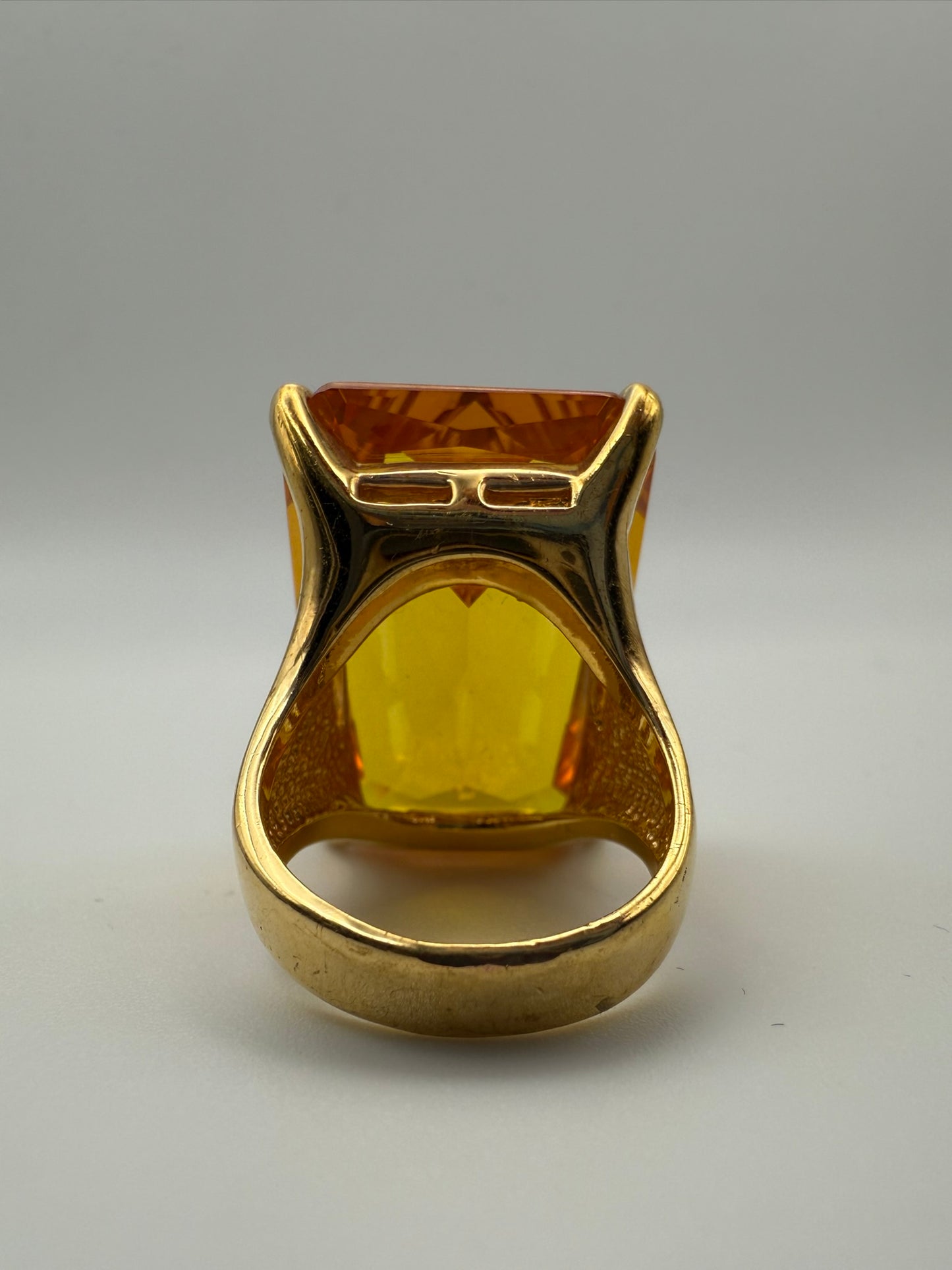 Vintage Golden Hour Citrine Emerald-Cut Statement Ring 8