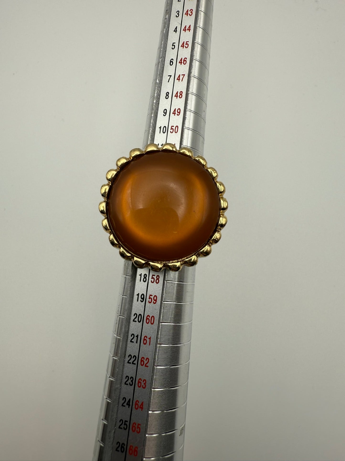 Vintage Golden Honey Cabochon Ring 7.25