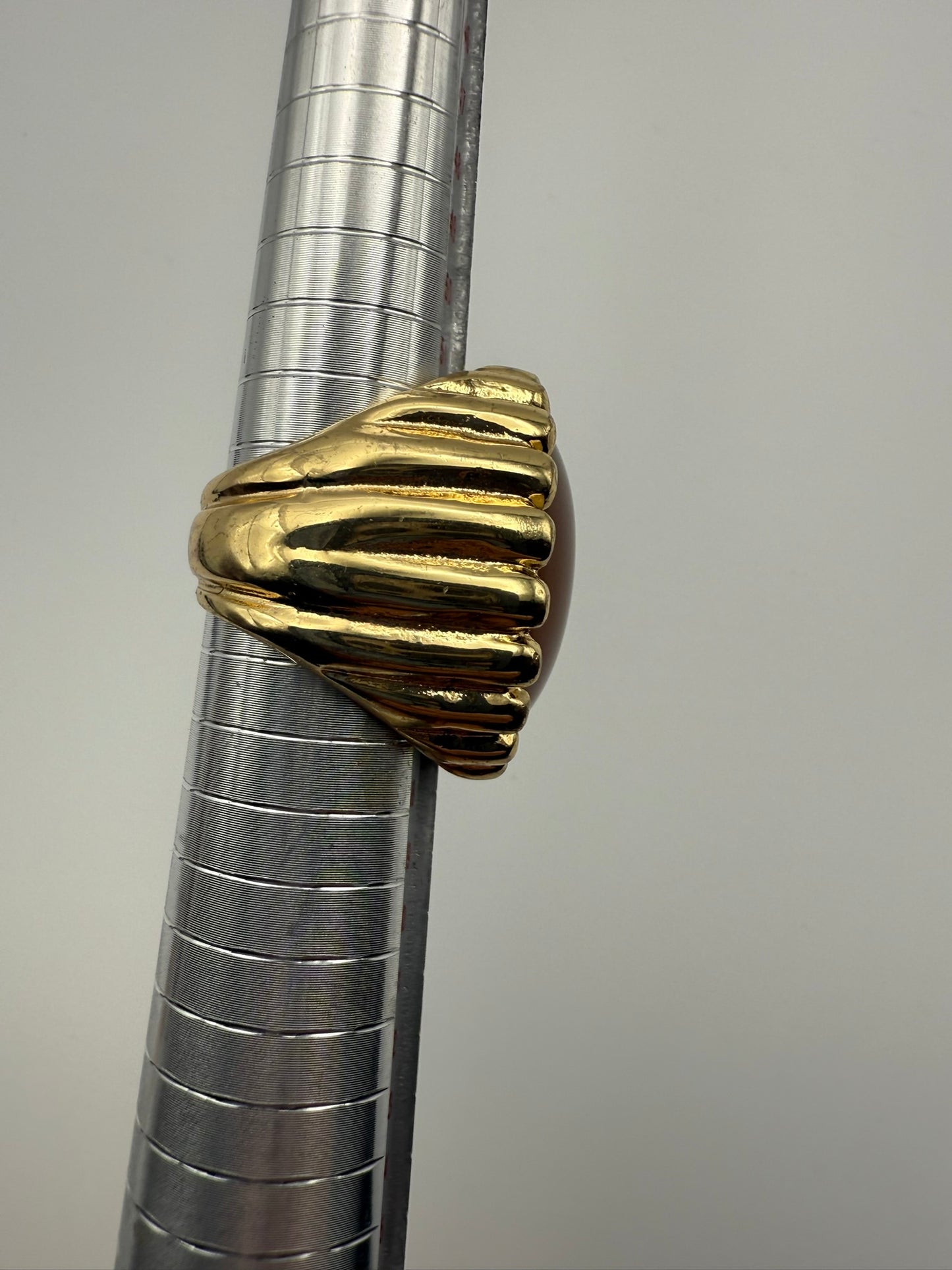 Vintage Golden Honey Cabochon Ring 7.25