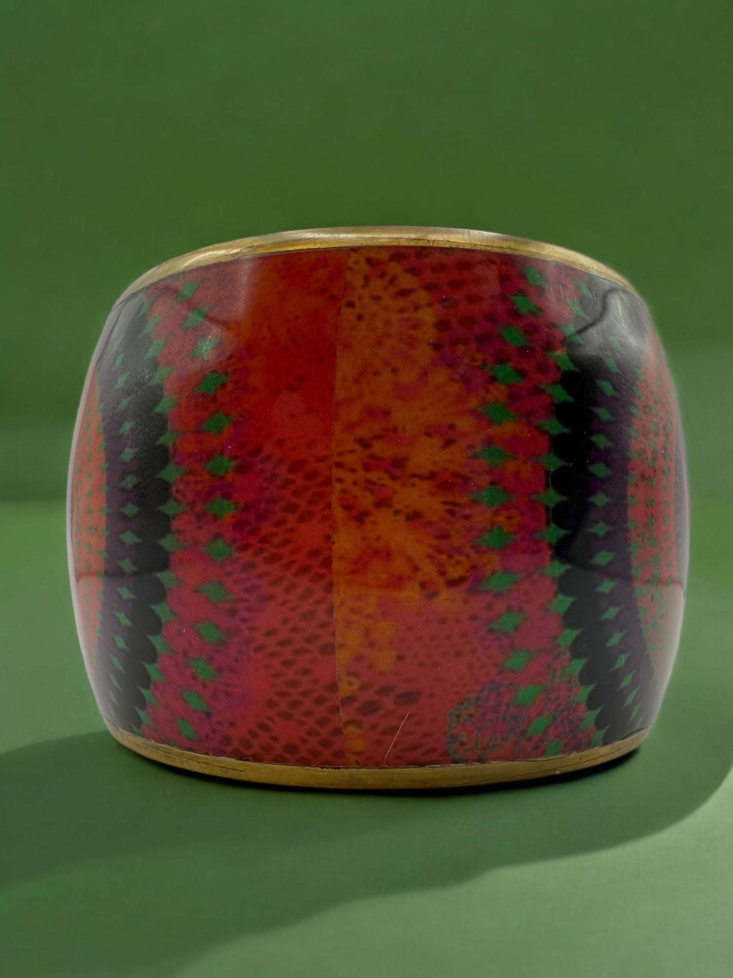 Vintage Crimson Mandala Cuff 7.5"