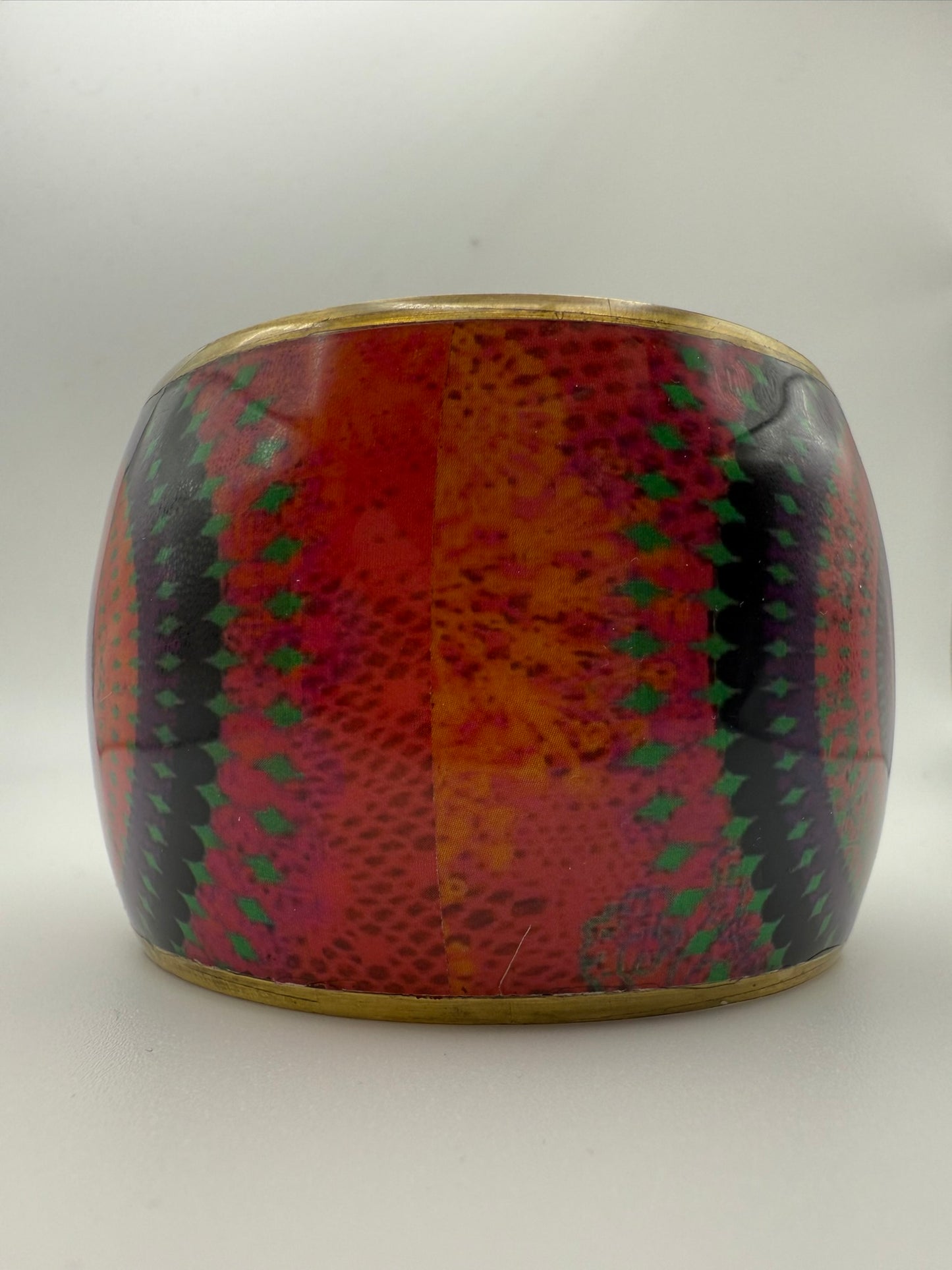 Vintage Crimson Mandala Cuff 7.5"