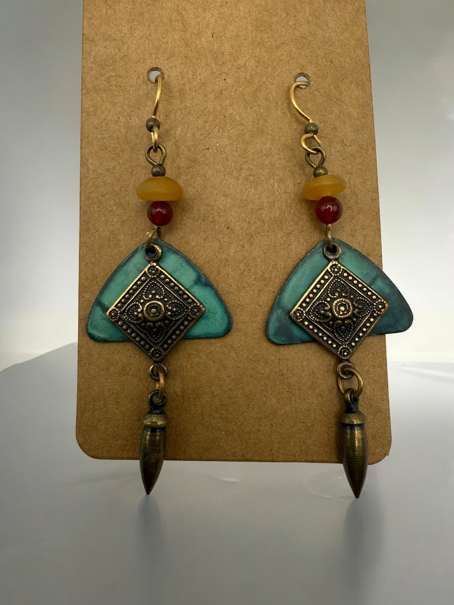 Vintage Teal Nomad Talisman Earrings
