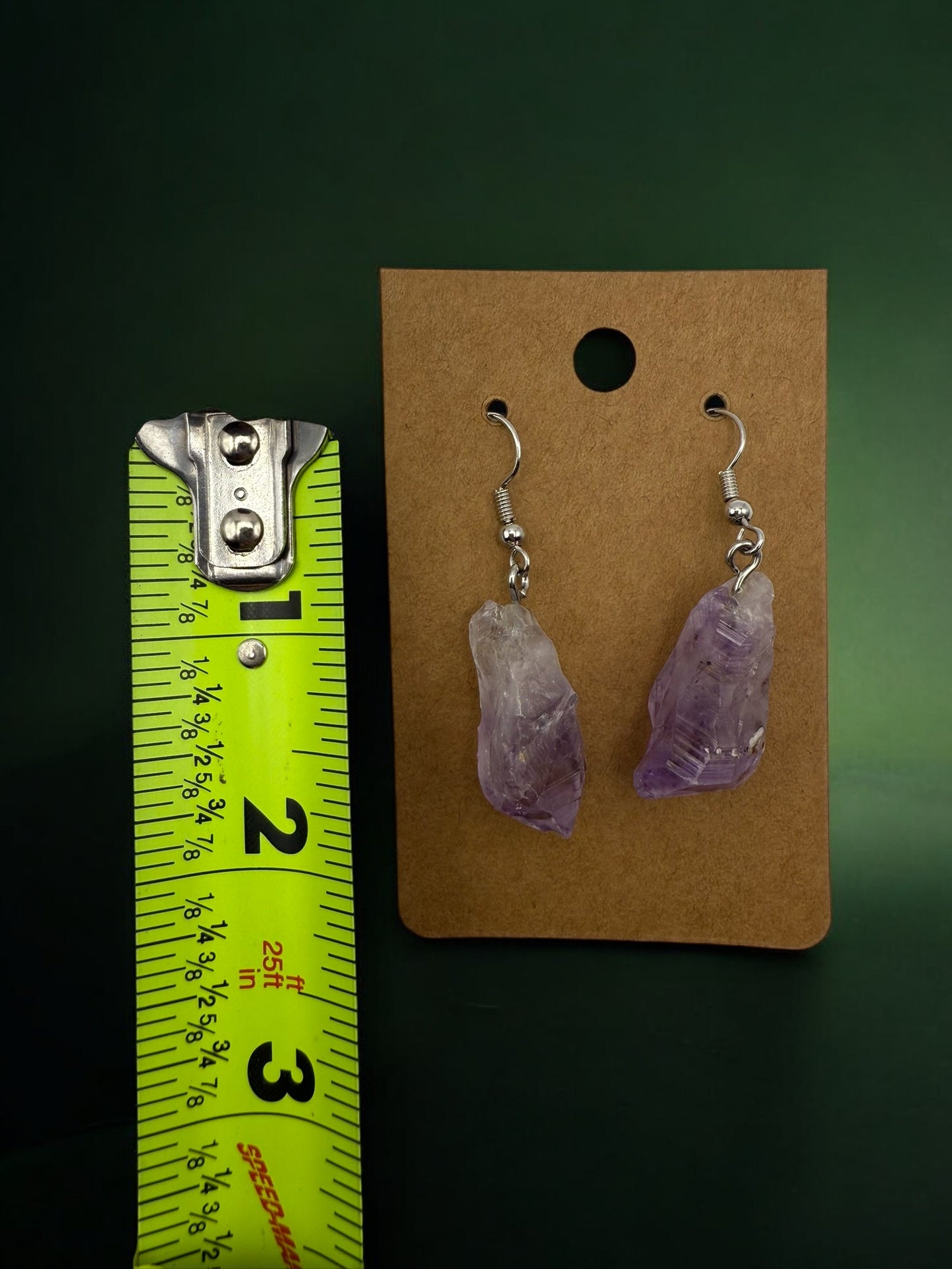 Vintage Raw Amethyst Grounded Drop Earrings