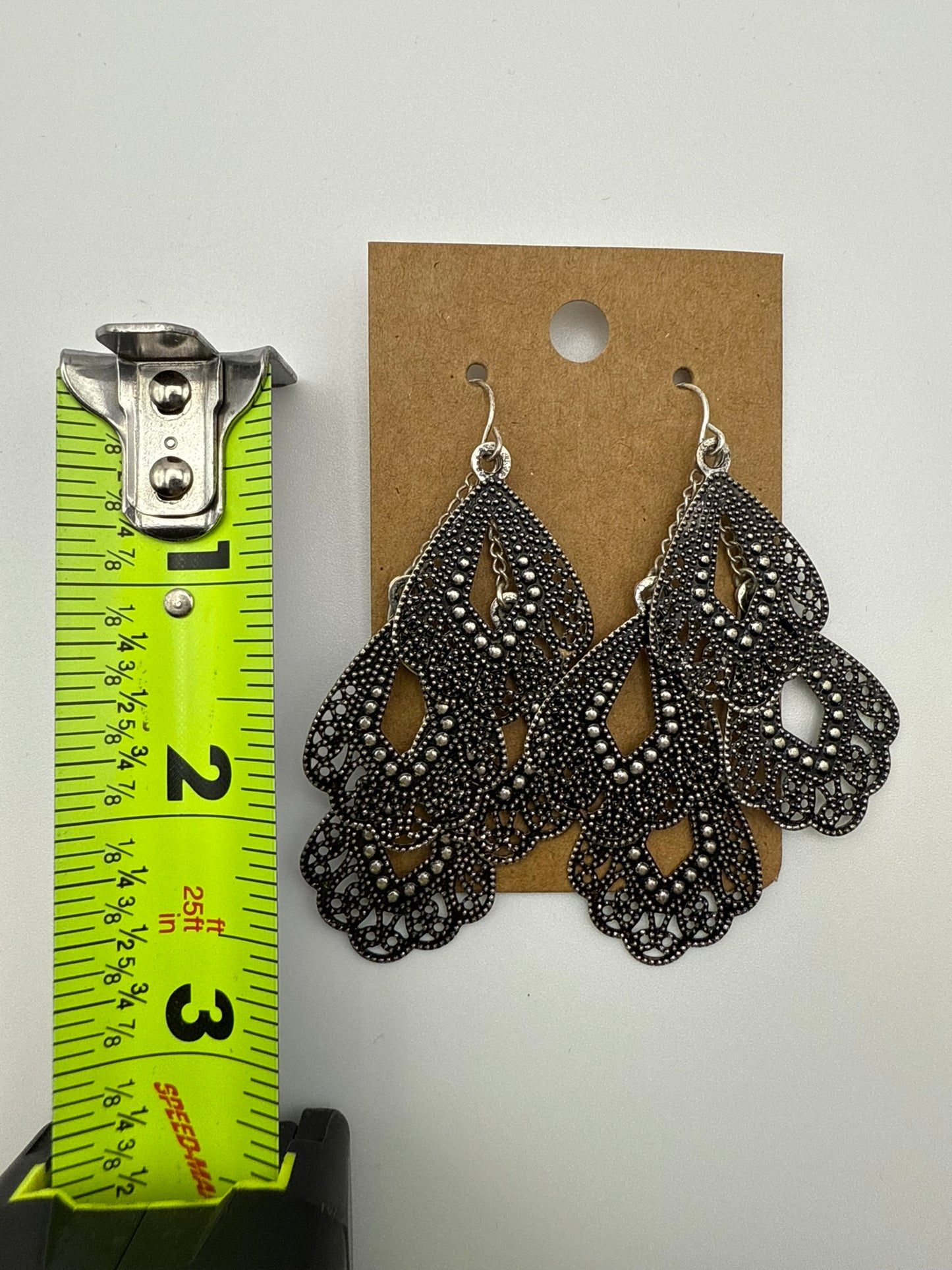 Vintage Midnight Filigree Statement Earrings