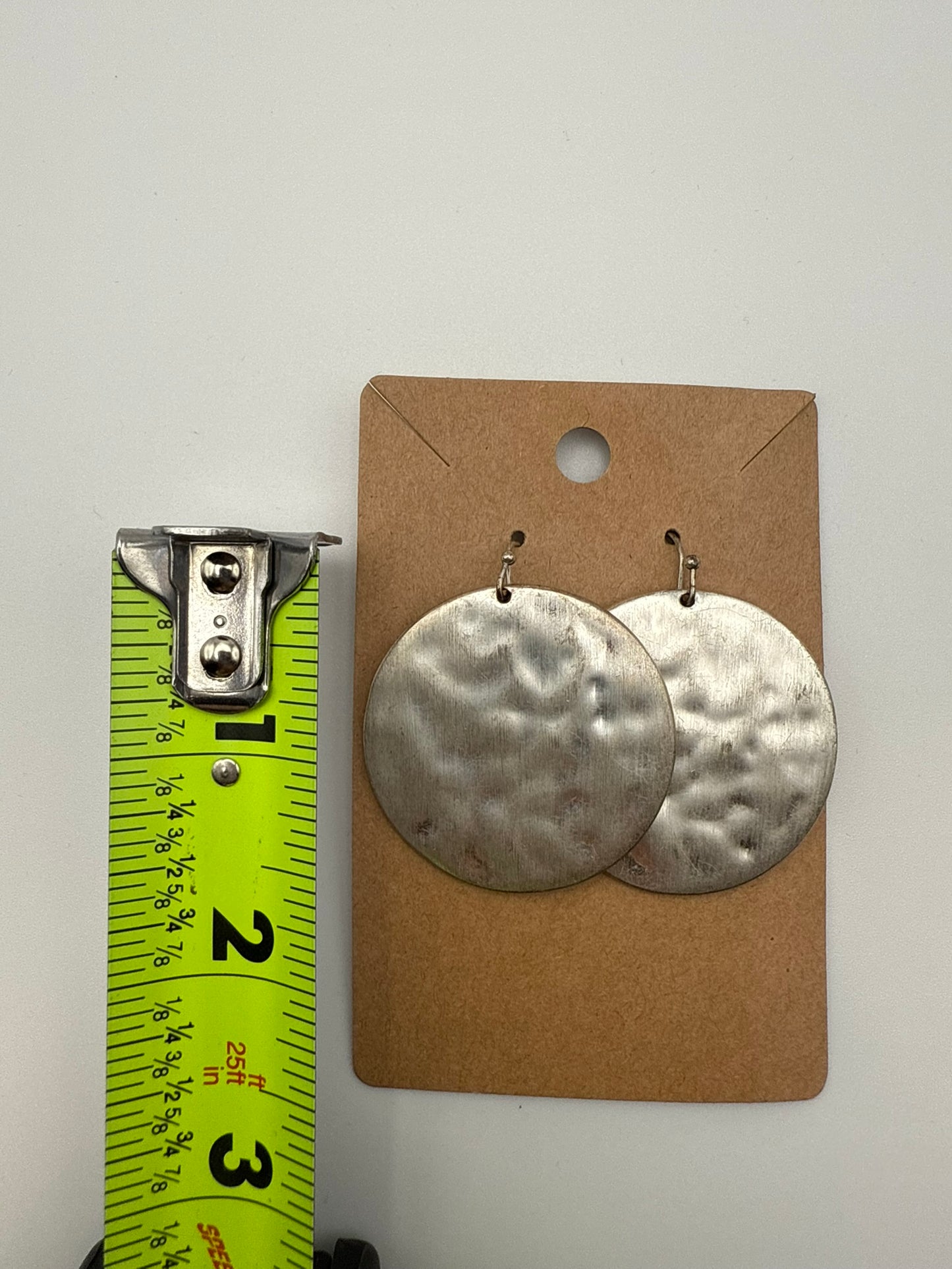 Vintage Hammered Metal Disc Earrings