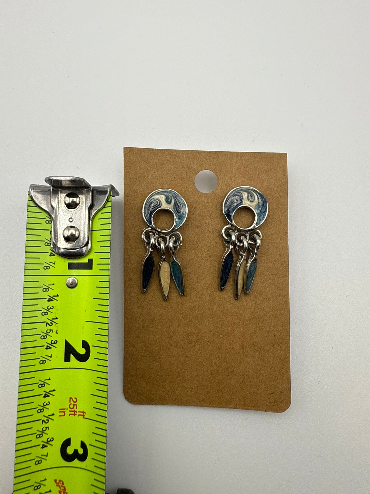 Vintage Marbled Tide Fringe Earrings