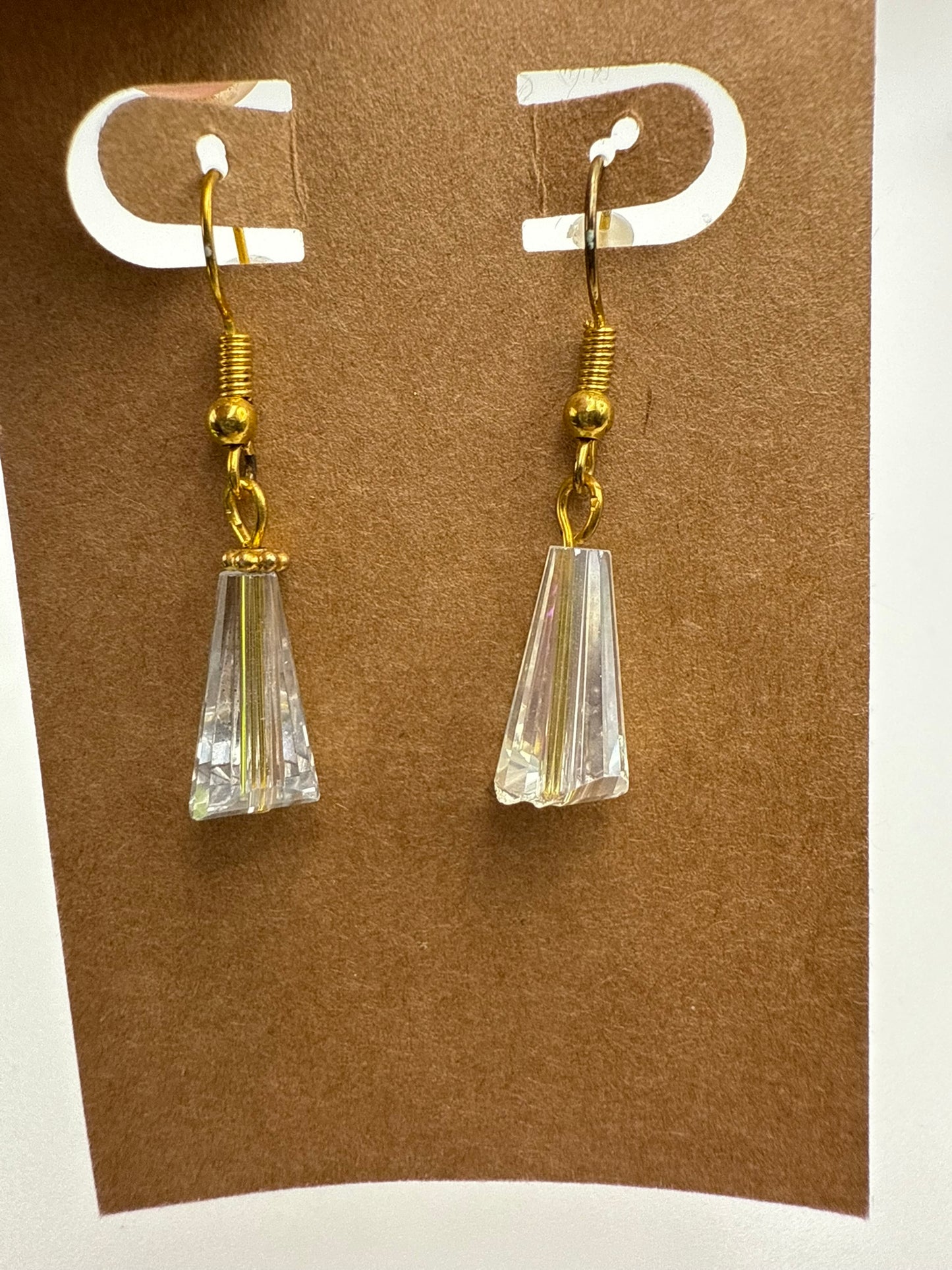 Vintage Crystal Prism Drop Earrings