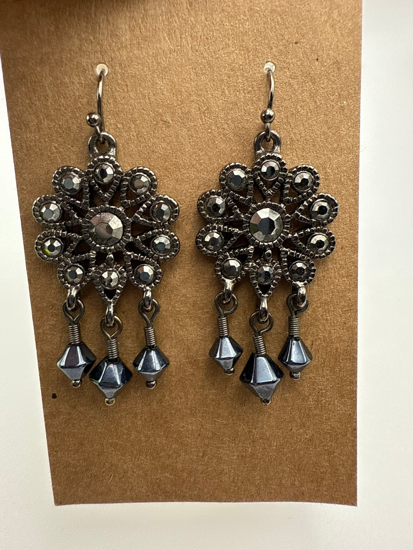 Vintage Midnight Relic Chandelier Earrings