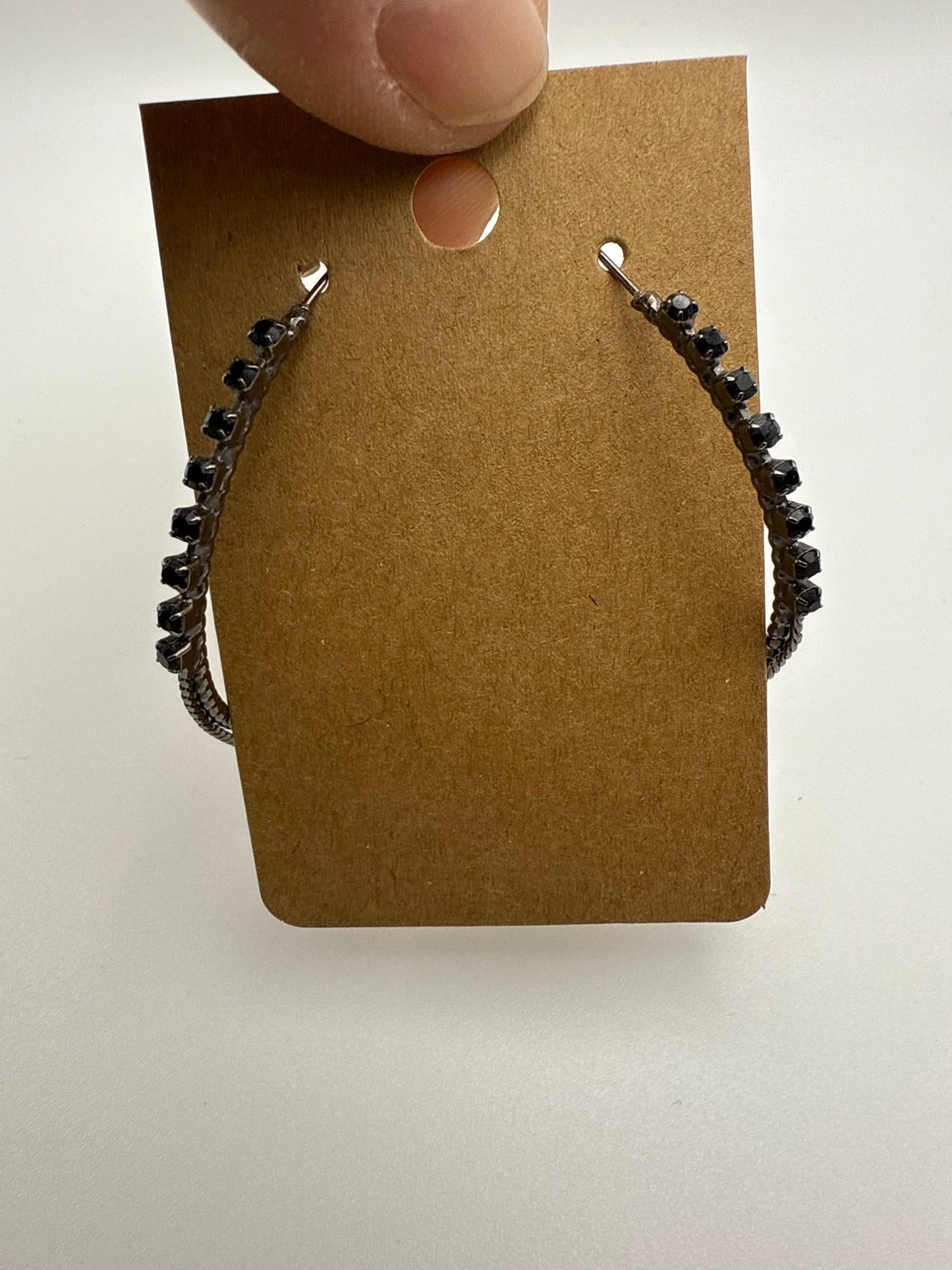 Vintage Midnight Chain Hoop Earrings