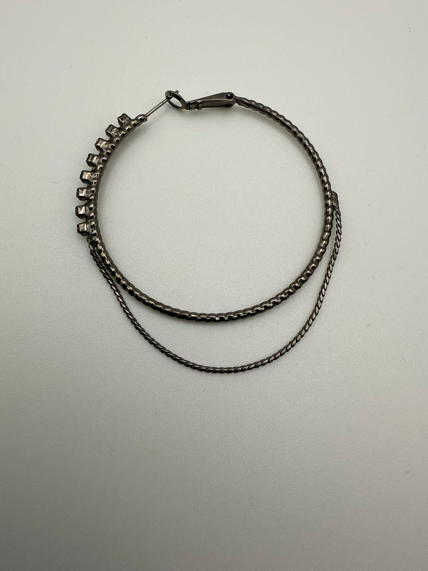 Vintage Midnight Chain Hoop Earrings