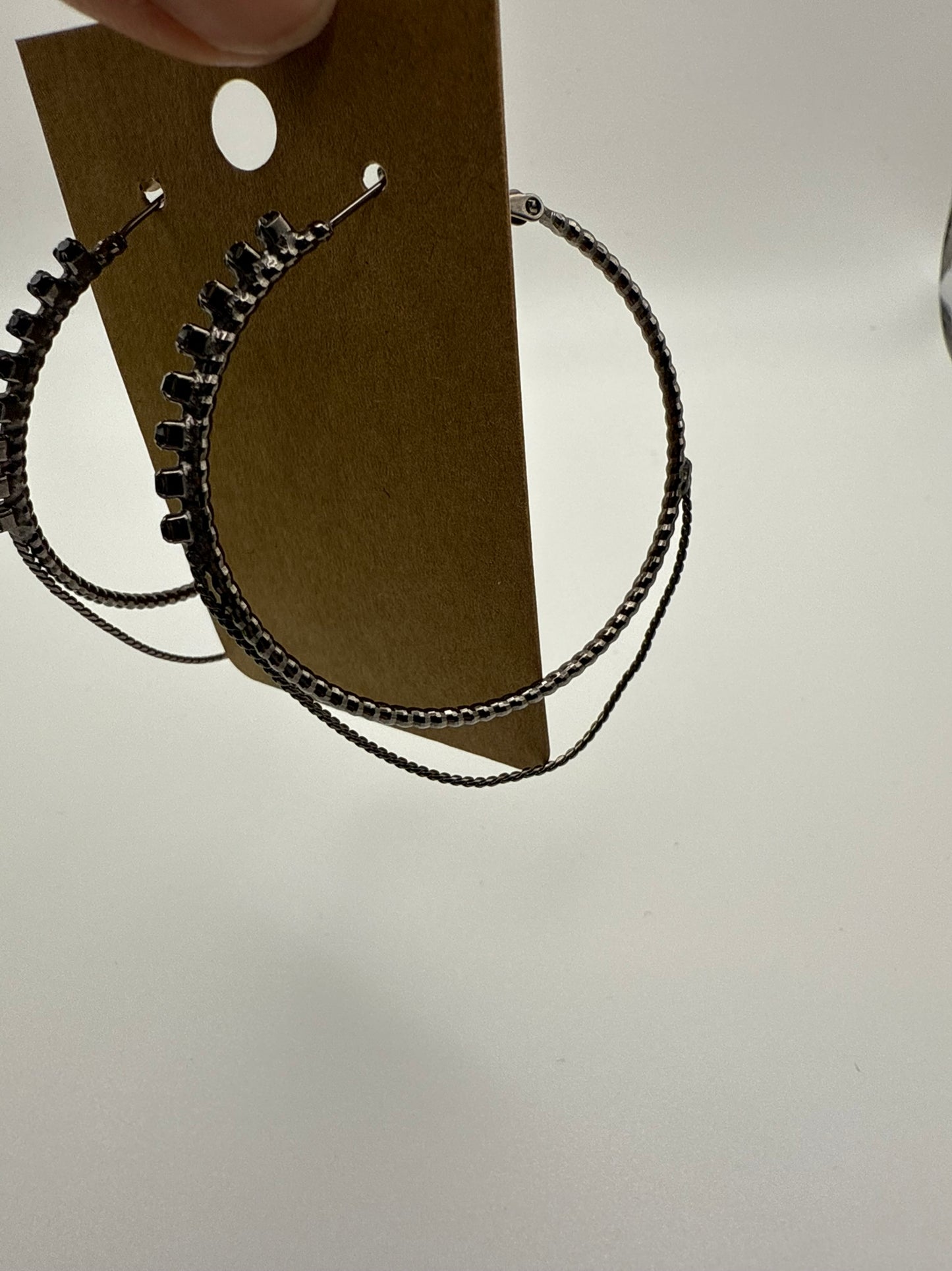 Vintage Midnight Chain Hoop Earrings