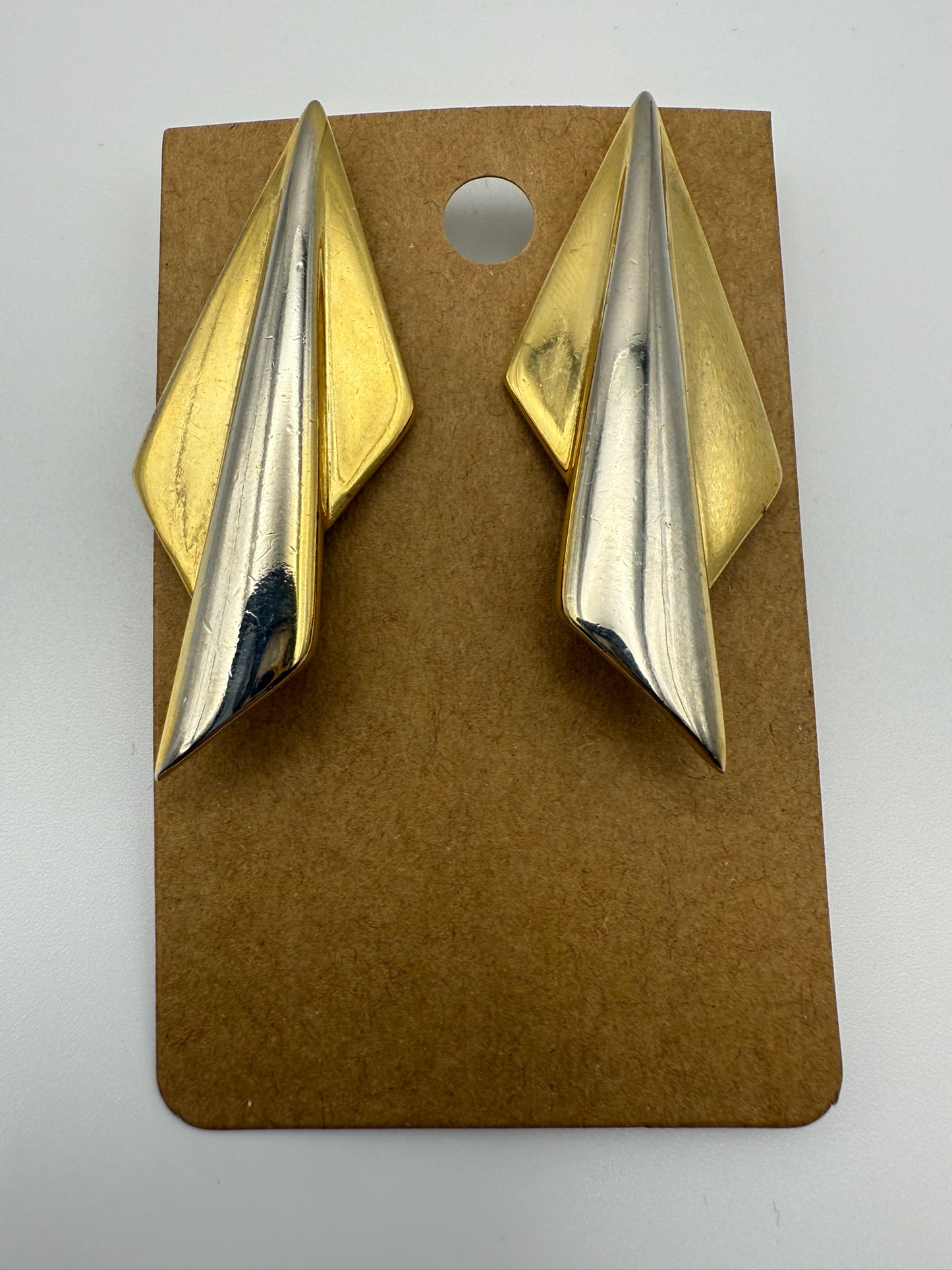Vintage Golden Edge Statement Studs
