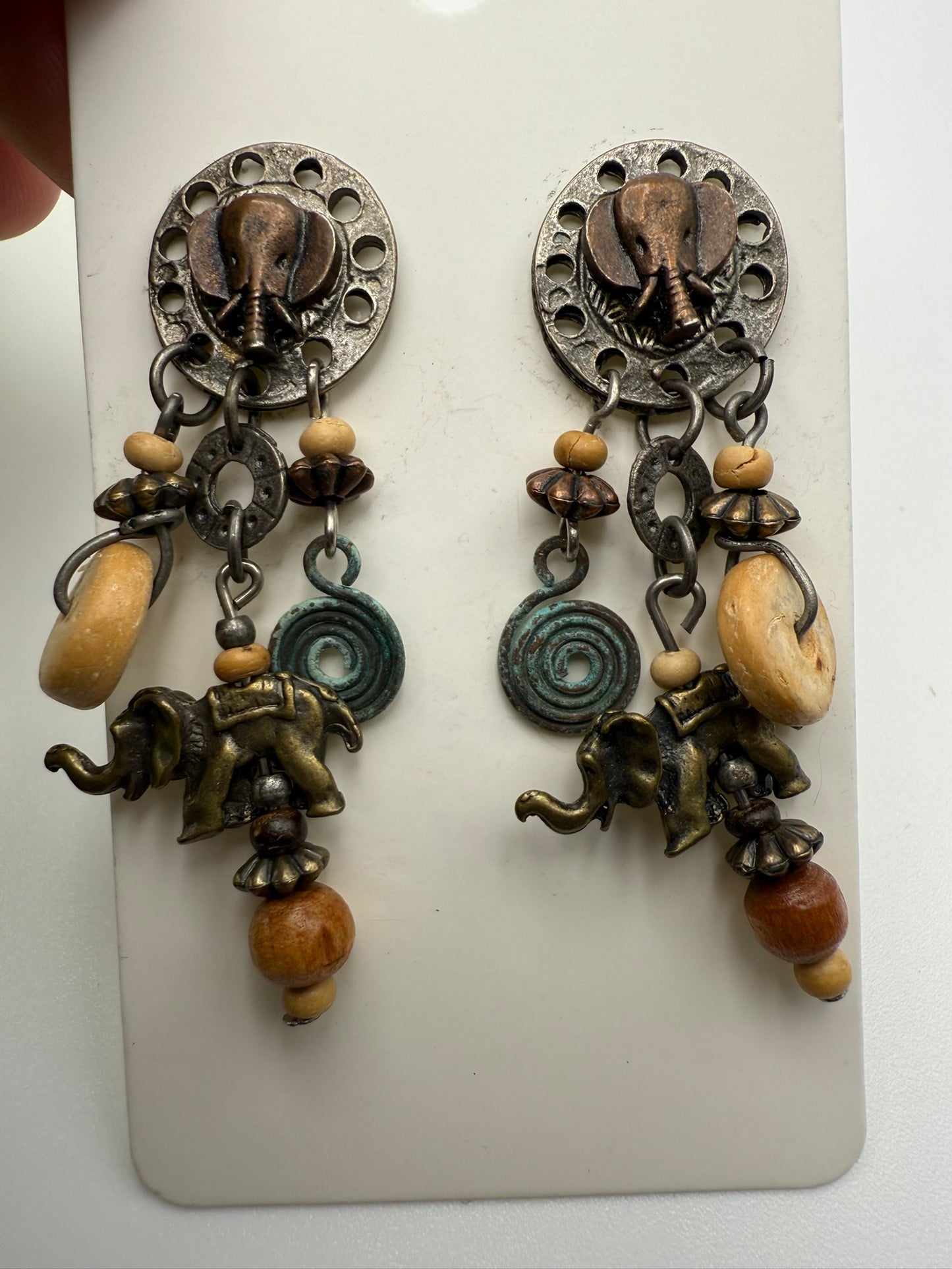 Vintage Sacred Elephant Charm Earrings