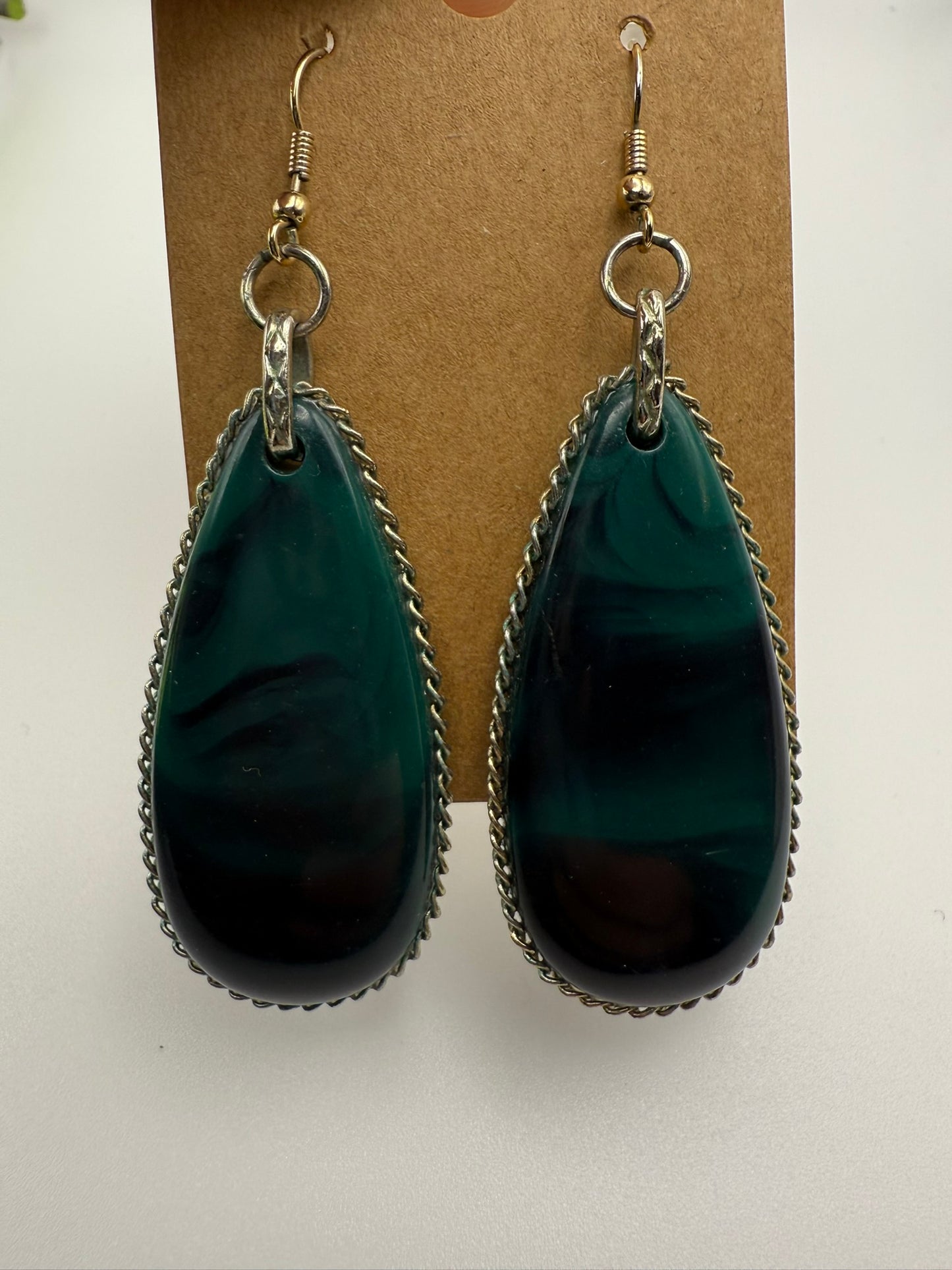 Vintage Emerald Night Drop Earrings