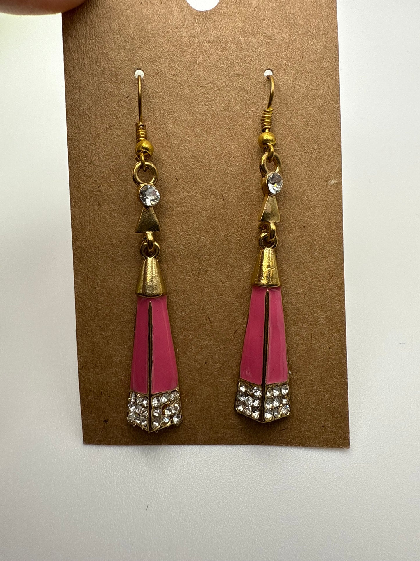 Vintage Pink Champagne Drop Earrings