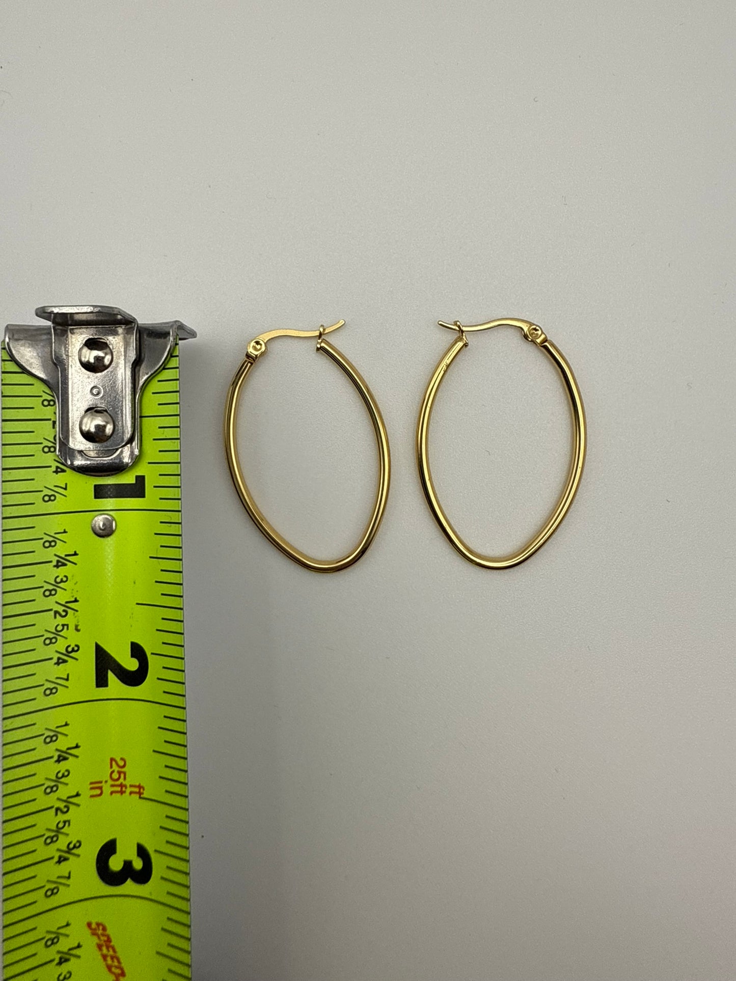 Vintage Golden Ease Oval Hoops