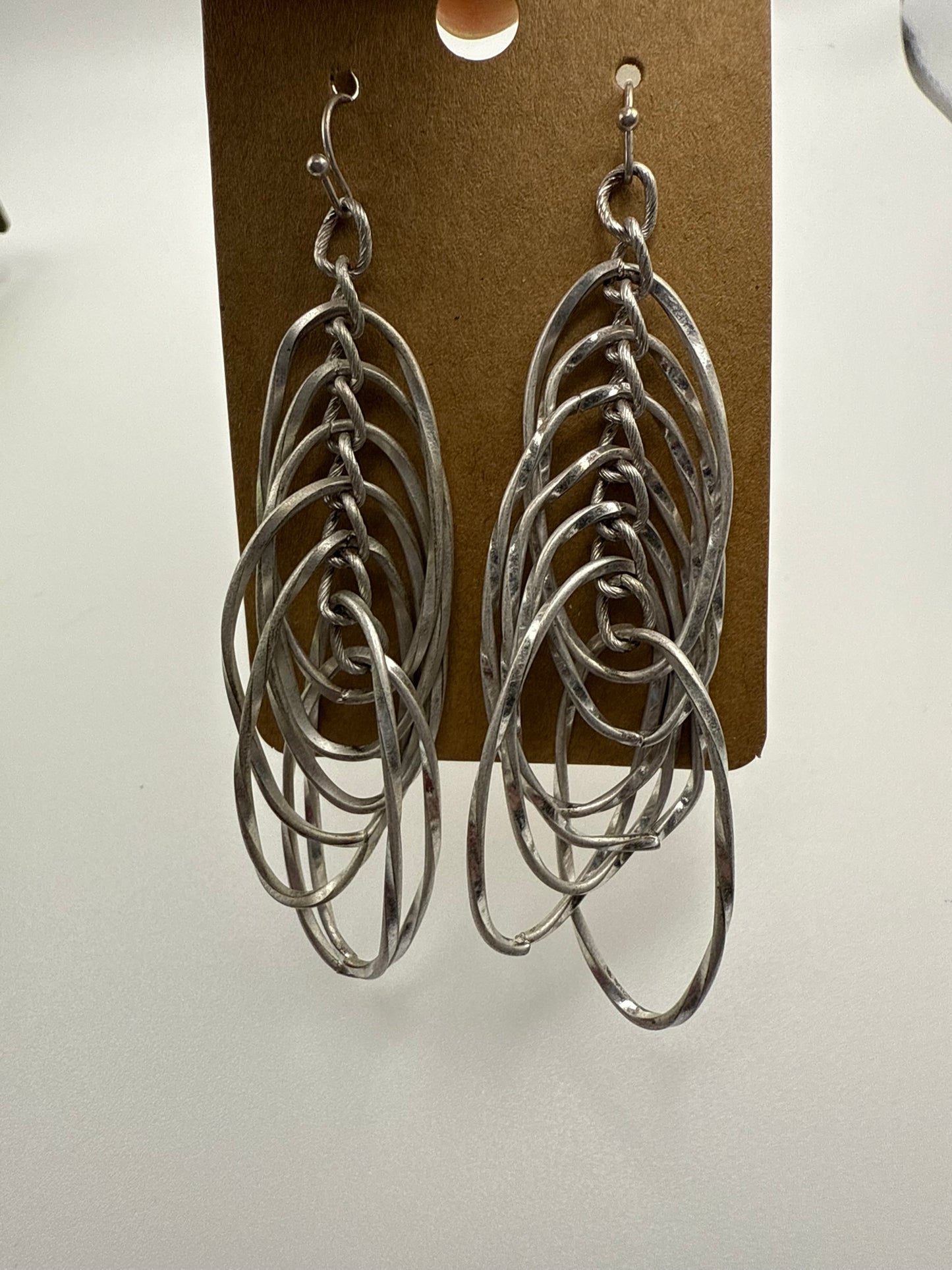 Vintage Silver Tangle Statement Earrings