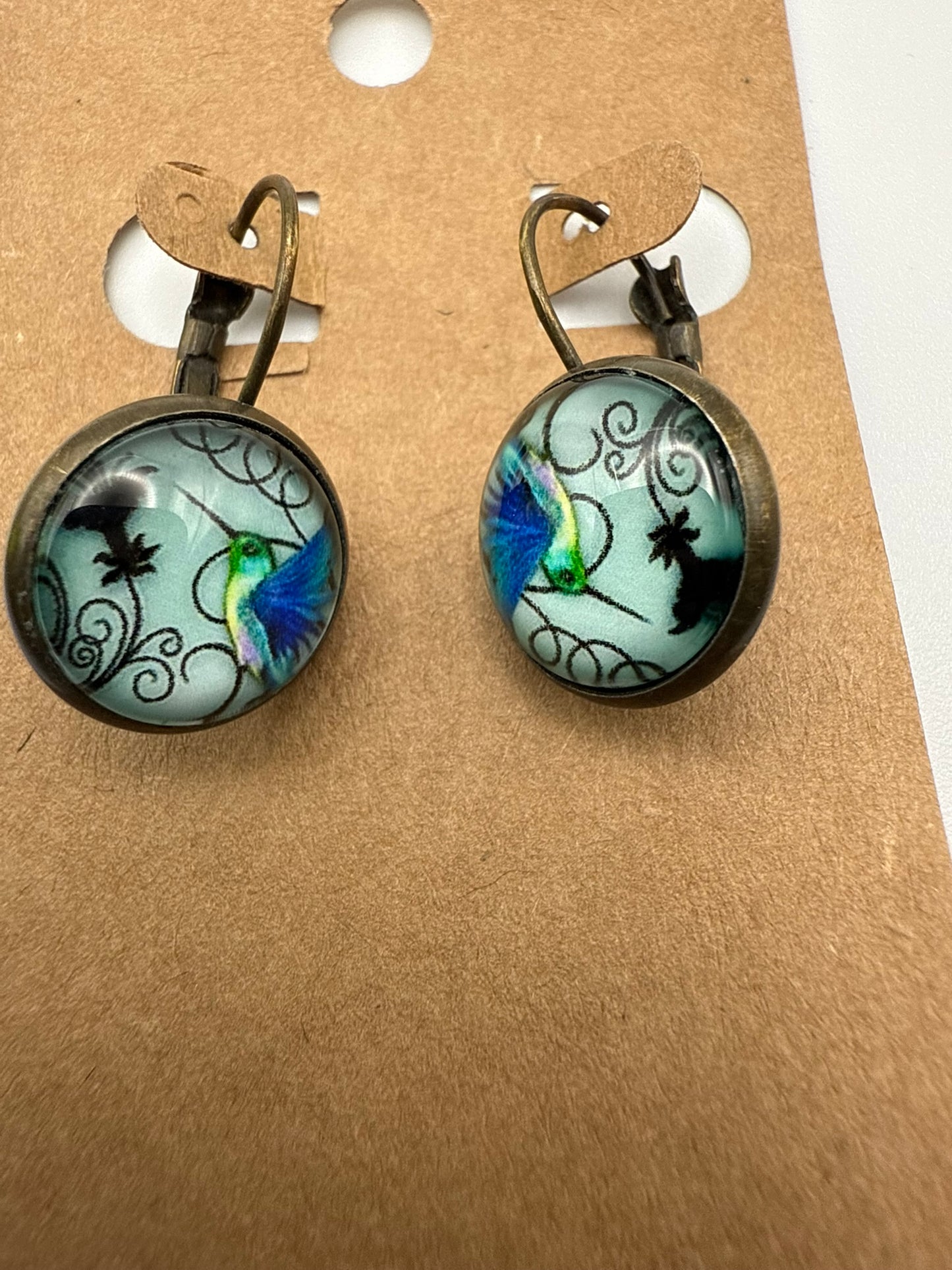 Vintage Hummingbird Whimsy Earrings