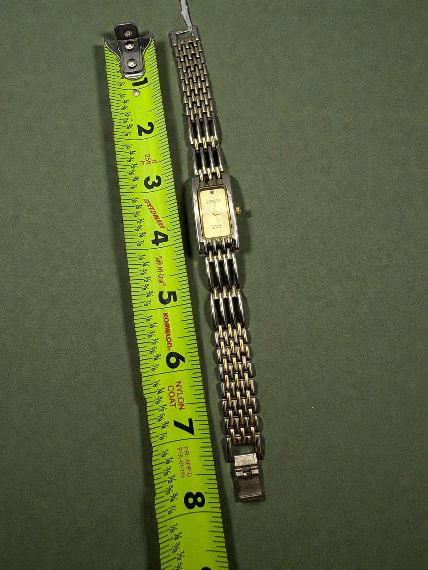 Vintage Mixed Metal Manhattan Diamond Accent Watch 7.5"