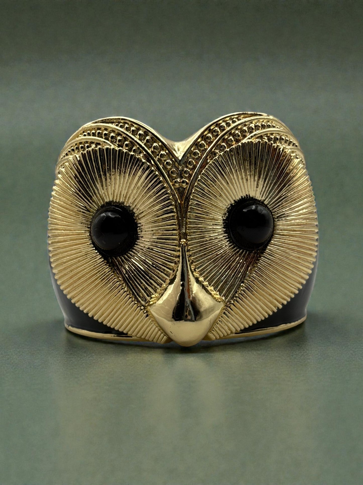 Vintage Nocturne Owl Cuff 6.5"