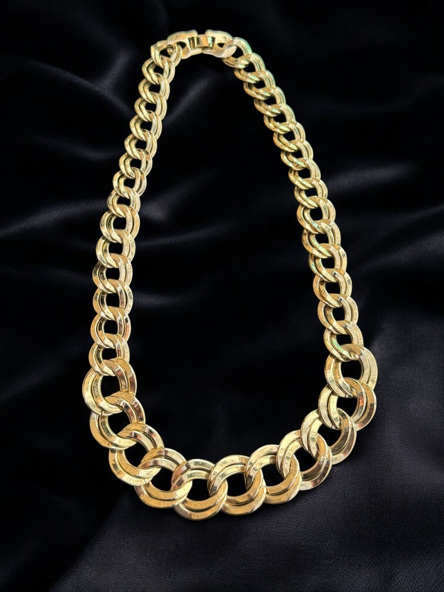 Vintage Golden Link Luxe Statement Necklace 18"