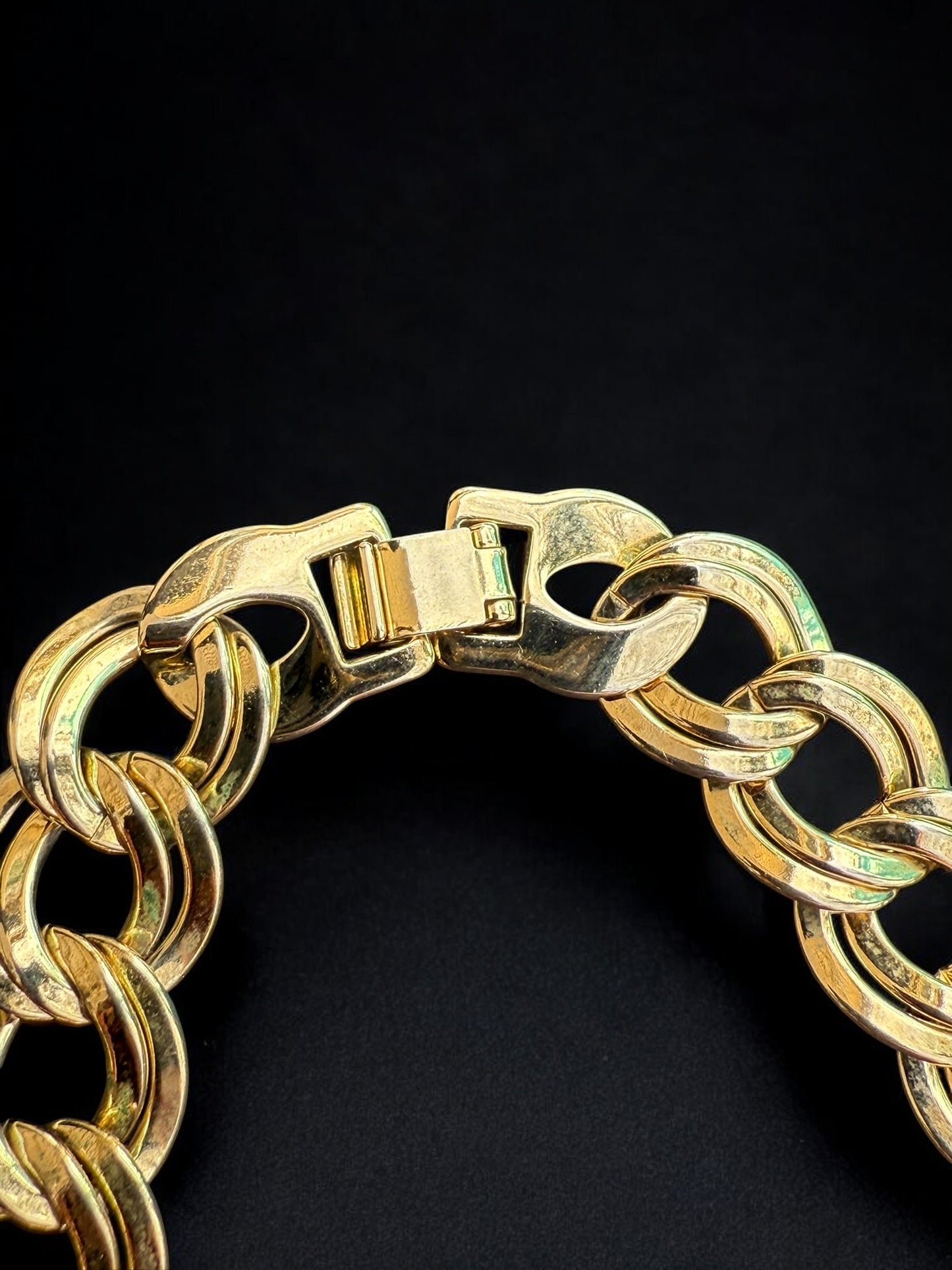 Vintage Golden Link Luxe Statement Necklace 18"