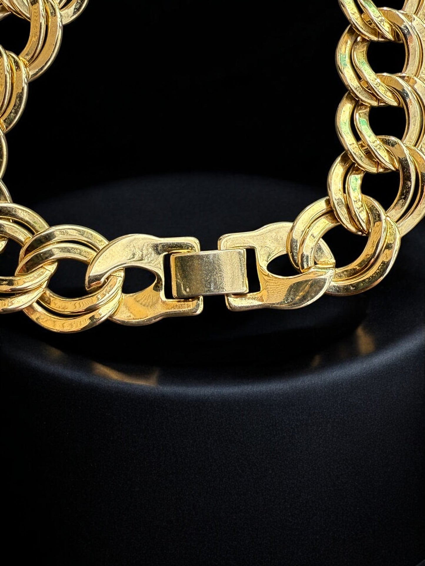 Vintage Golden Link Luxe Statement Necklace 18"