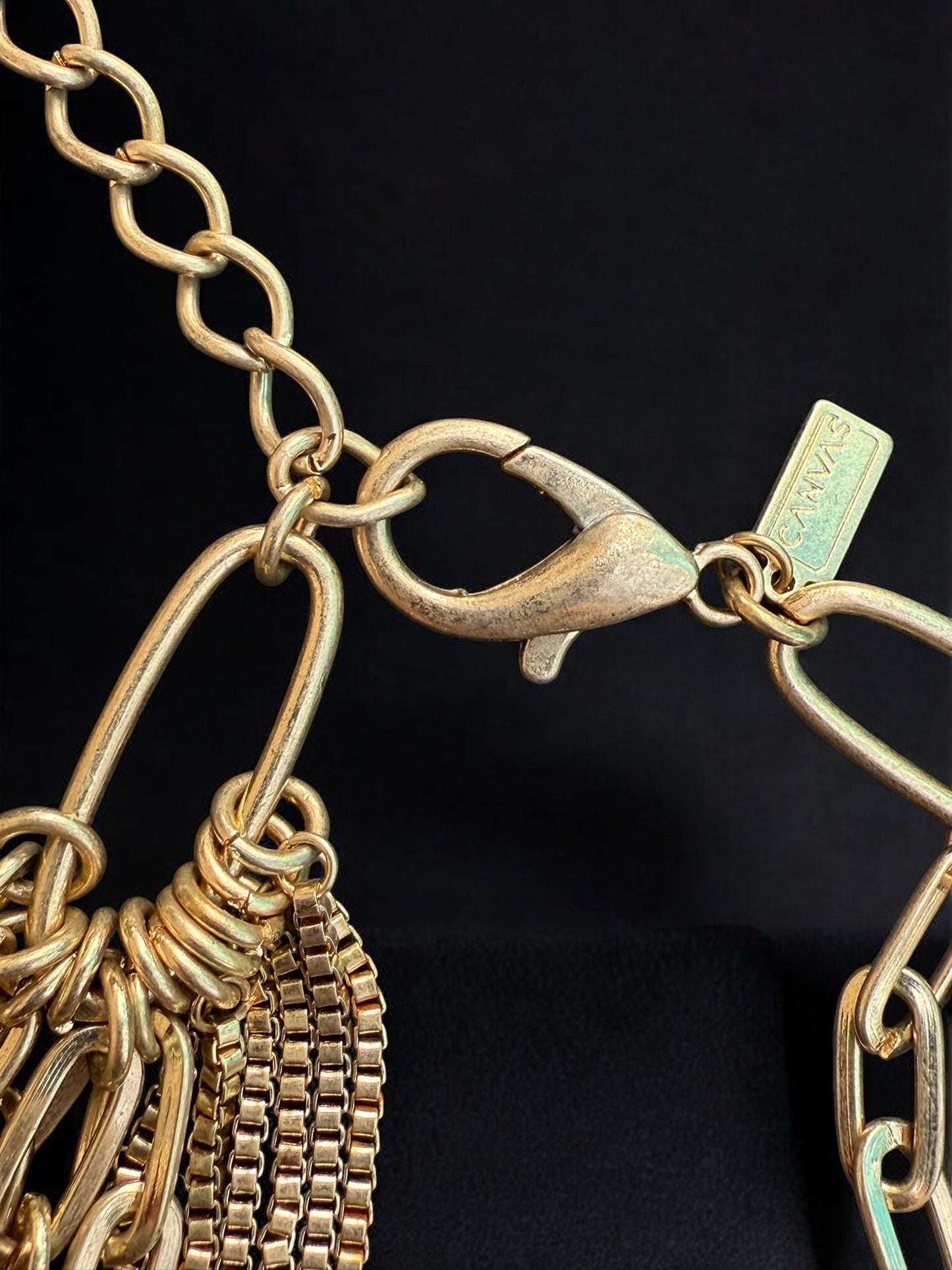 Vintage Golden Interlude Layered Chain Necklace 21-24"