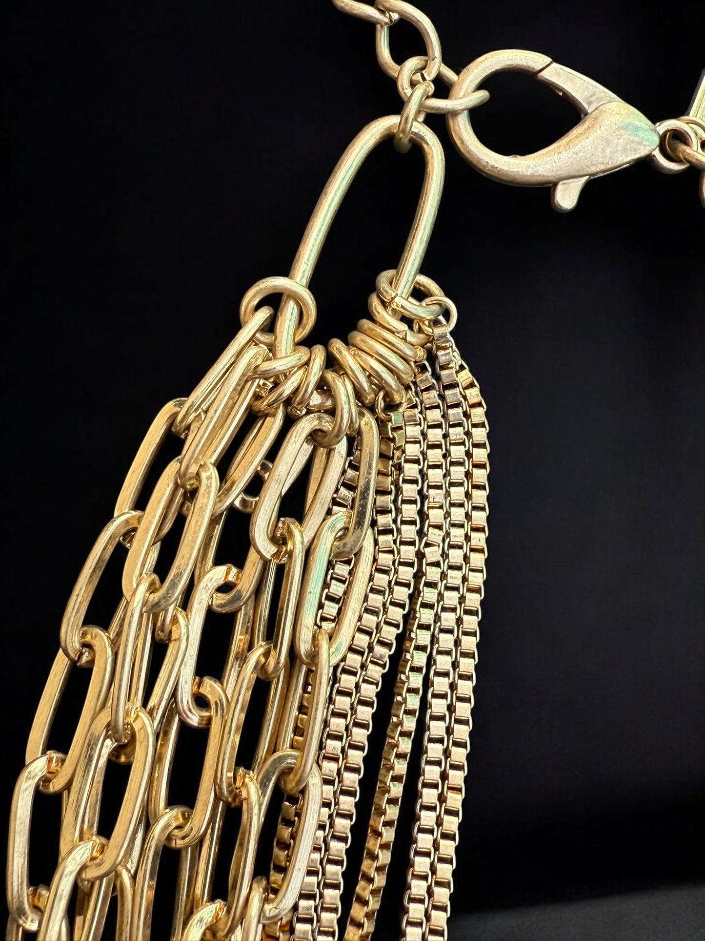 Vintage Golden Interlude Layered Chain Necklace 21-24"