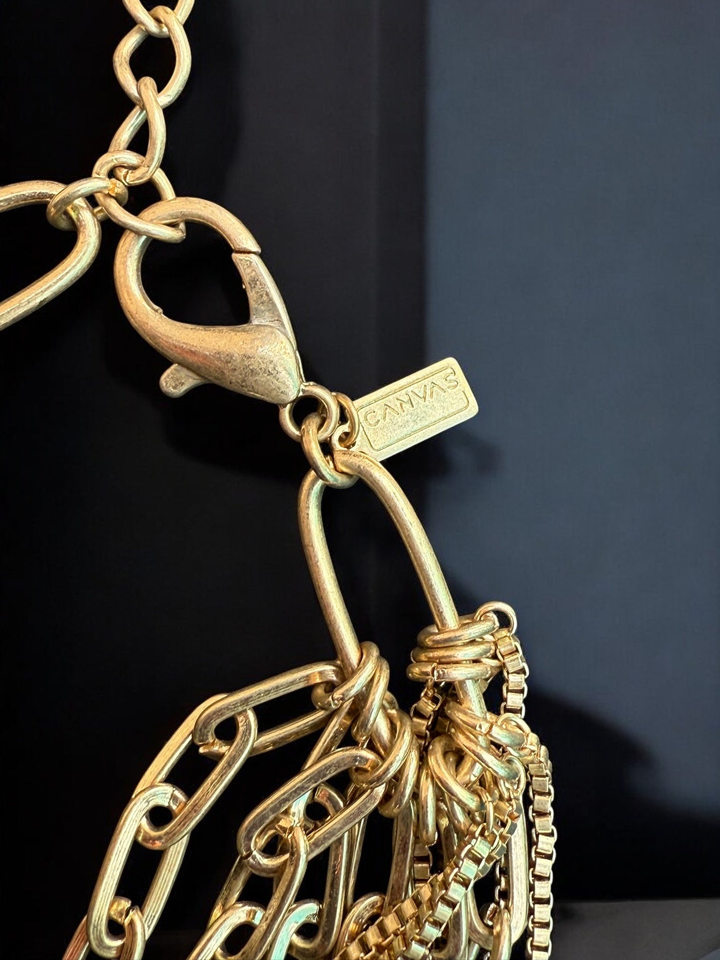 Vintage Golden Interlude Layered Chain Necklace 21-24"