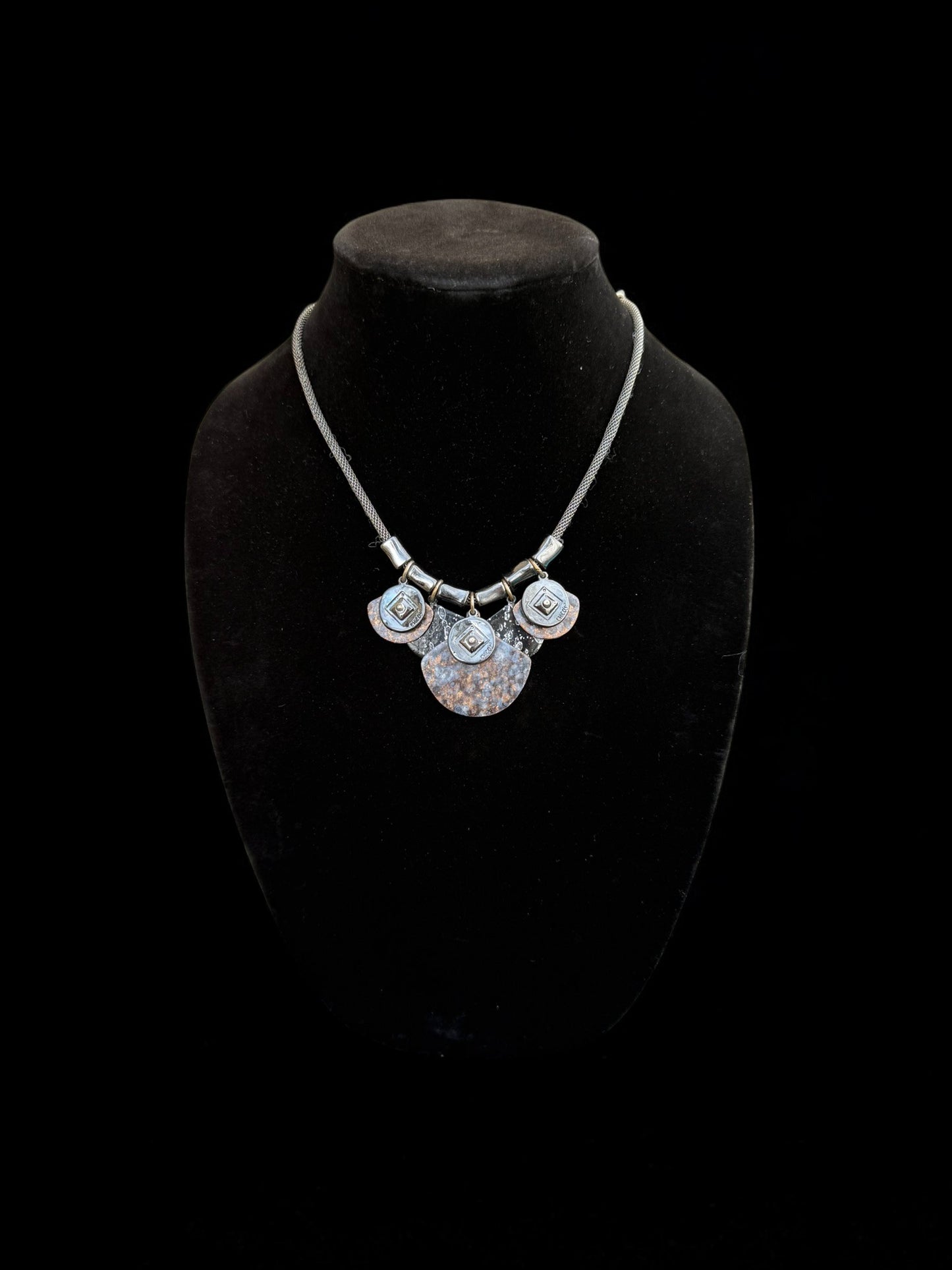 Vintage Chico's Stone Echo Silver Necklace 16-20"