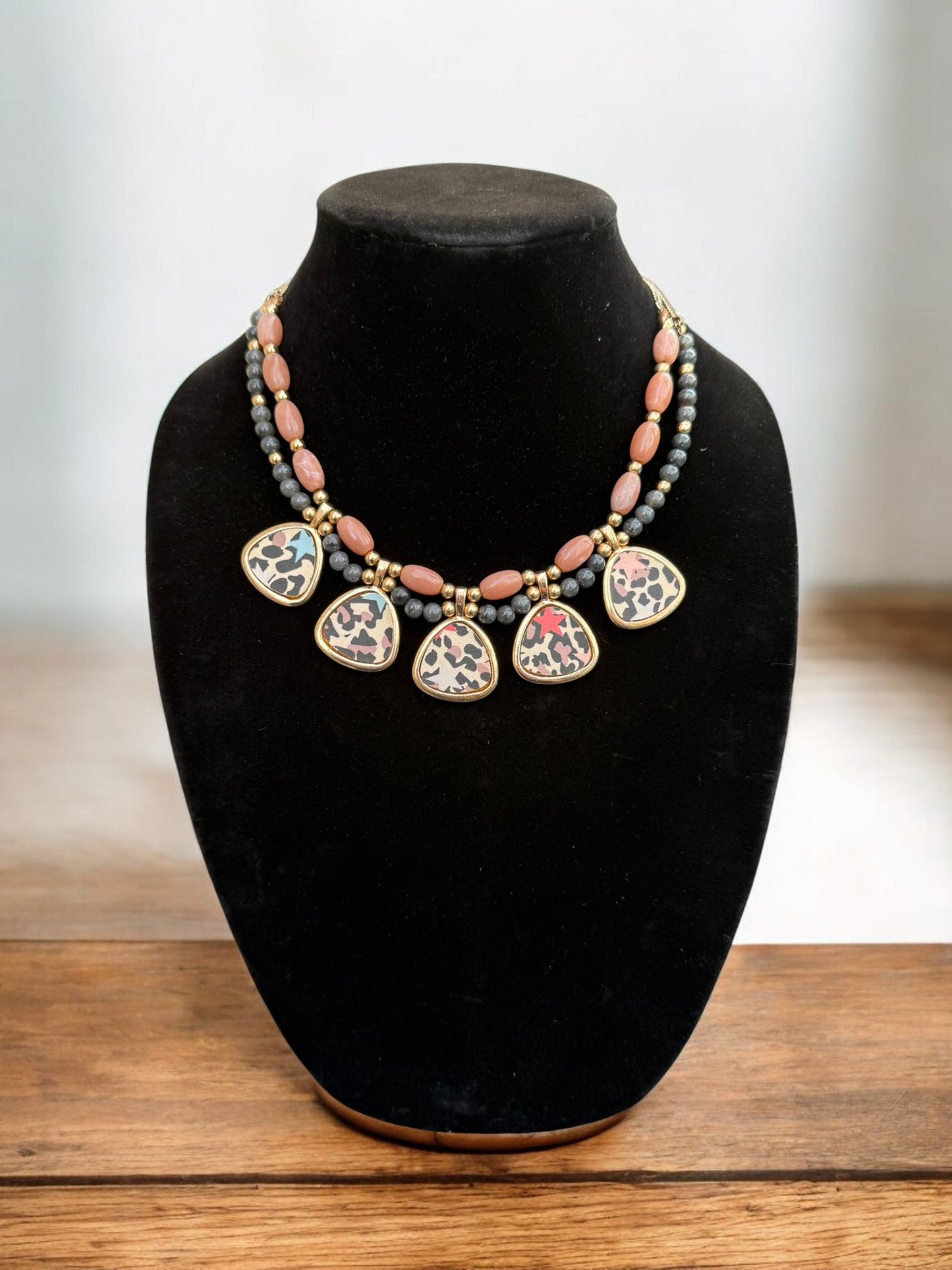 Vintage Soft Leopard Luxe Necklace 17-20"