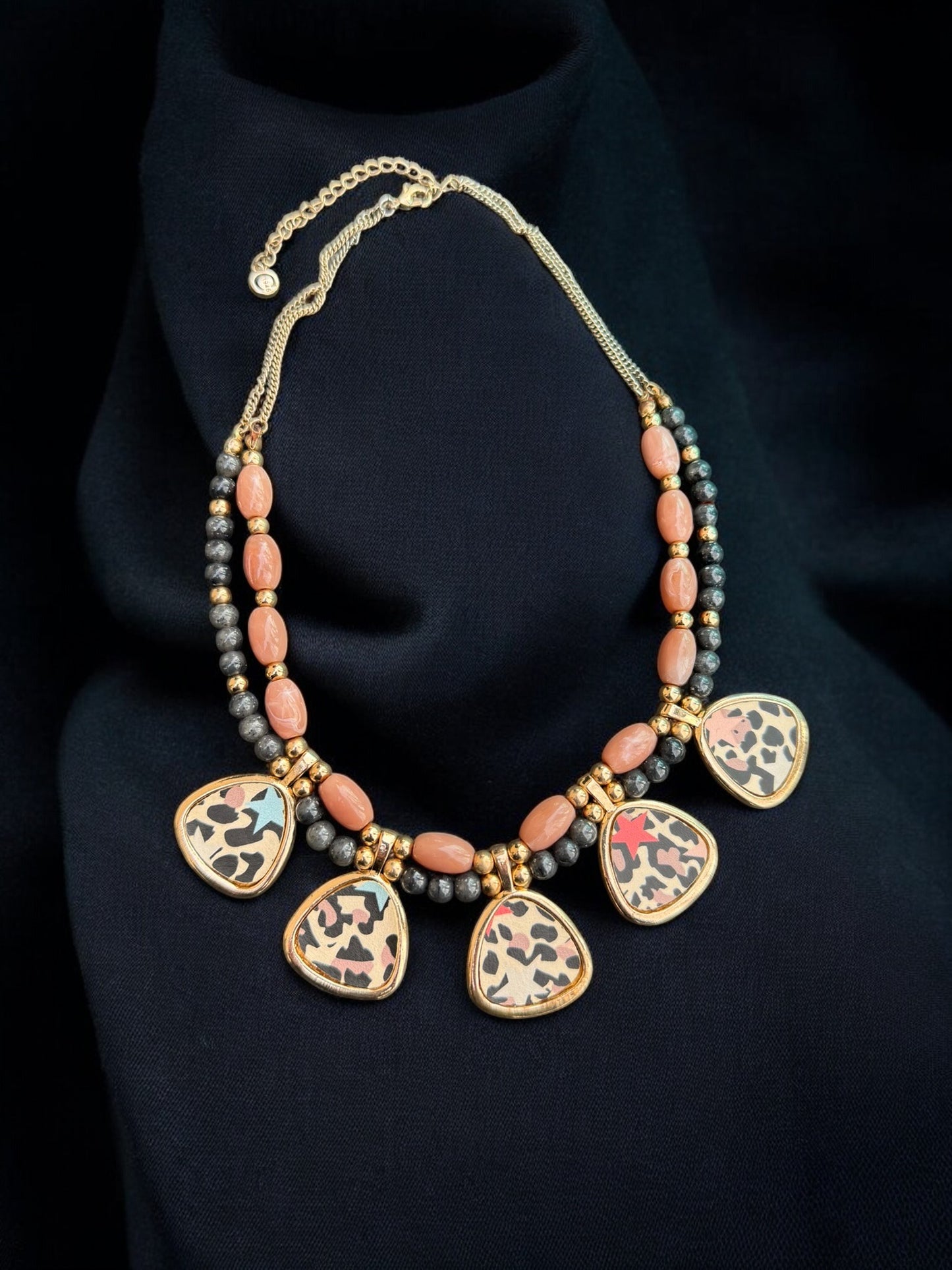 Vintage Soft Leopard Luxe Necklace 17-20"